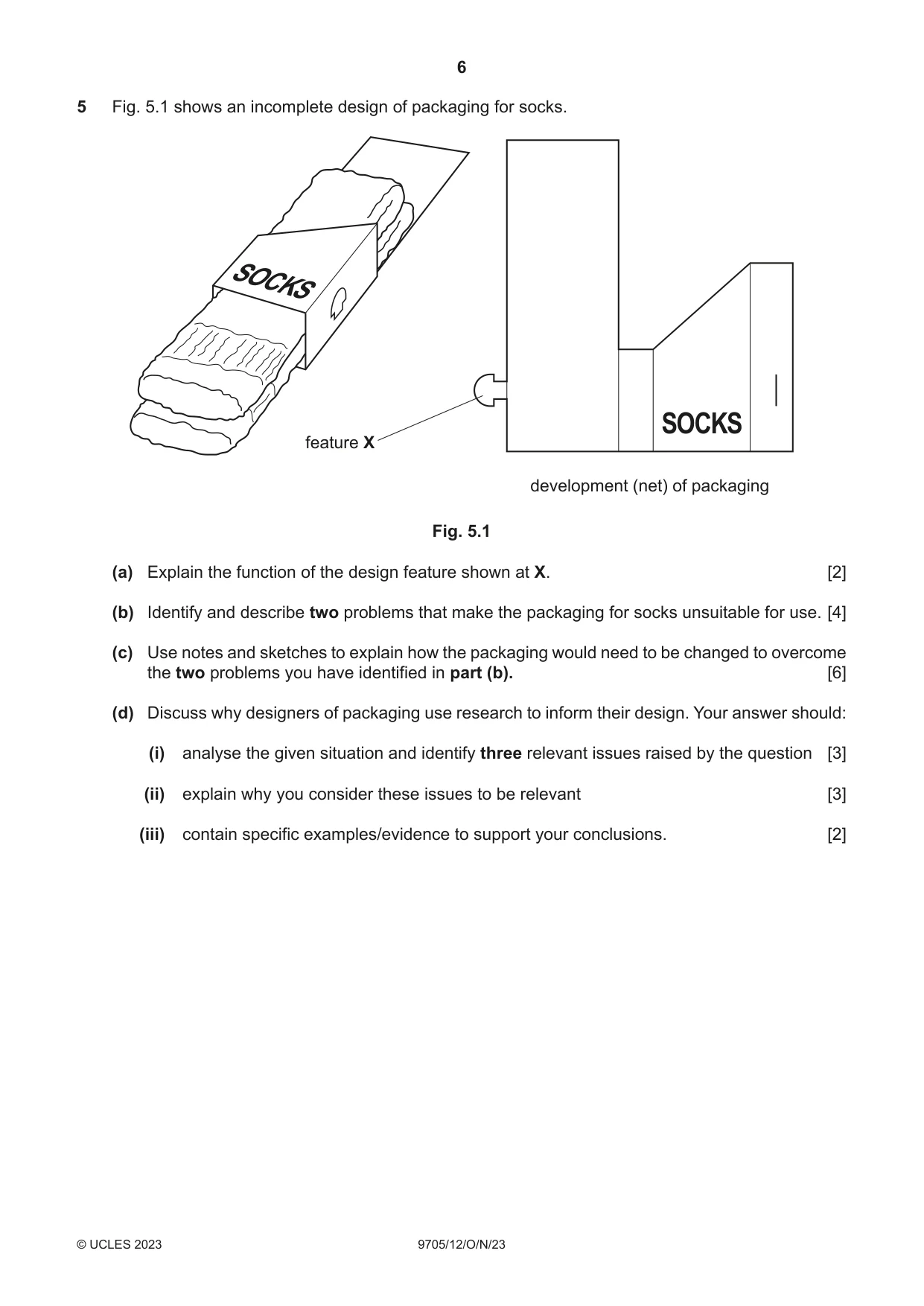 Cambridge A Level Design and Technology 9705 2023 Oct/Nov Paper 1 · Variant 2 question paper, page 6 of 12