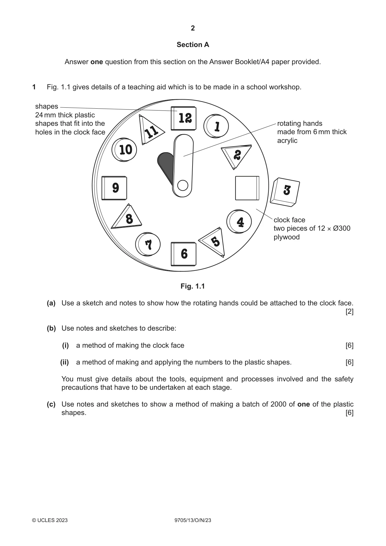 Cambridge A Level Design and Technology 9705 2023 Oct/Nov Paper 1 · Variant 3 question paper, page 2 of 12
