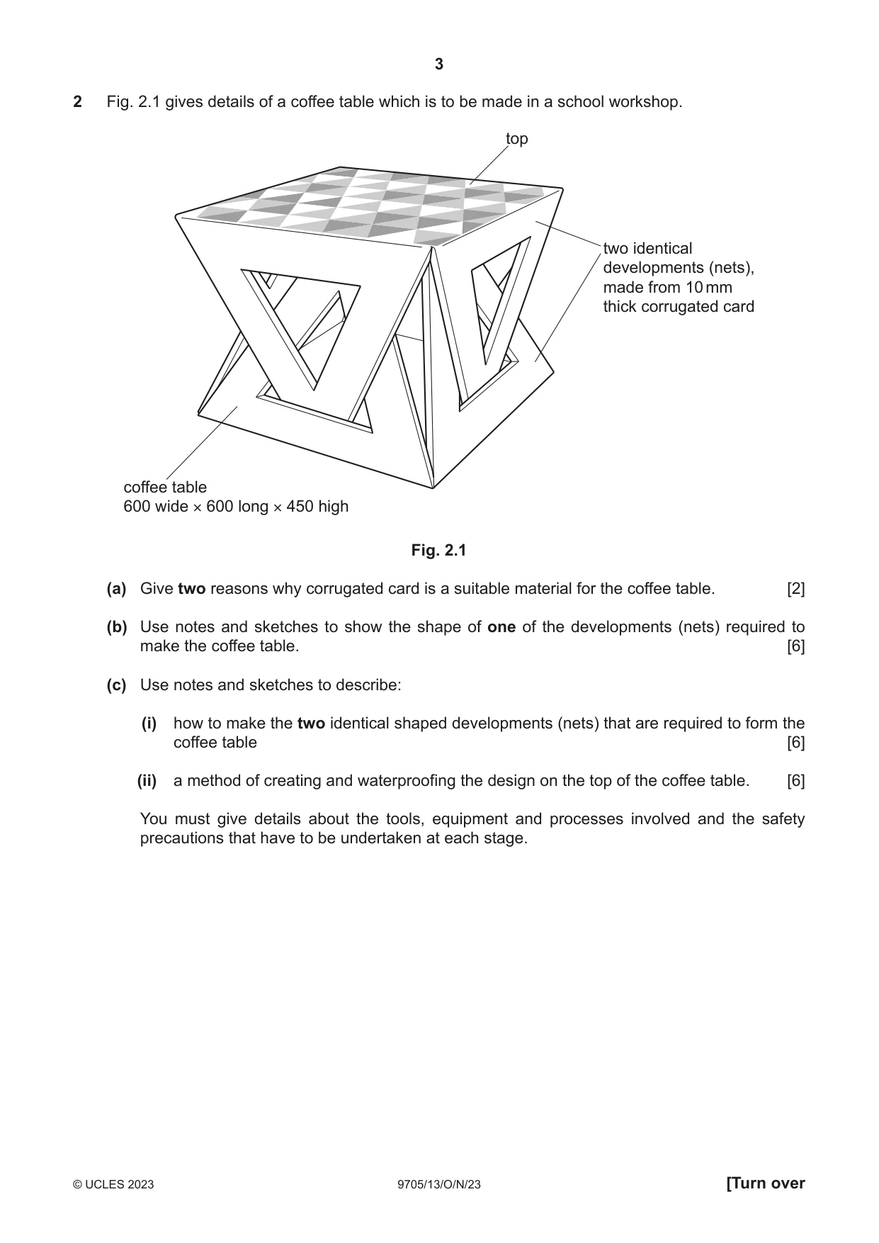 Cambridge A Level Design and Technology 9705 2023 Oct/Nov Paper 1 · Variant 3 question paper, page 3 of 12
