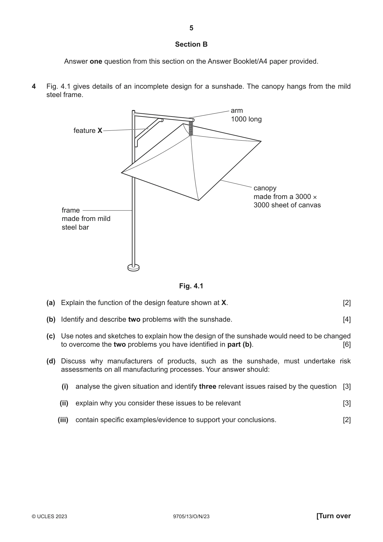 Cambridge A Level Design and Technology 9705 2023 Oct/Nov Paper 1 · Variant 3 question paper, page 5 of 12