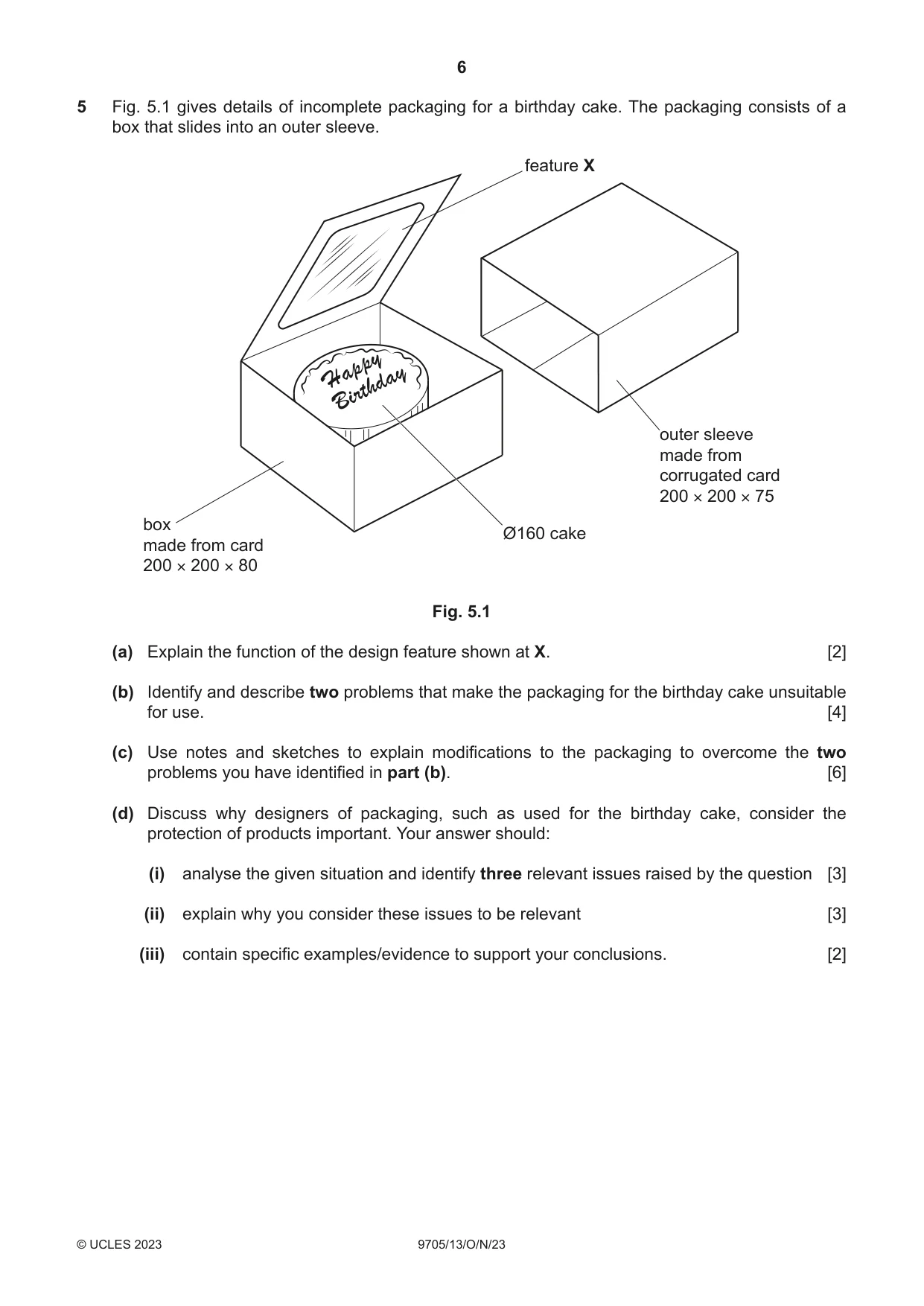 Cambridge A Level Design and Technology 9705 2023 Oct/Nov Paper 1 · Variant 3 question paper, page 6 of 12