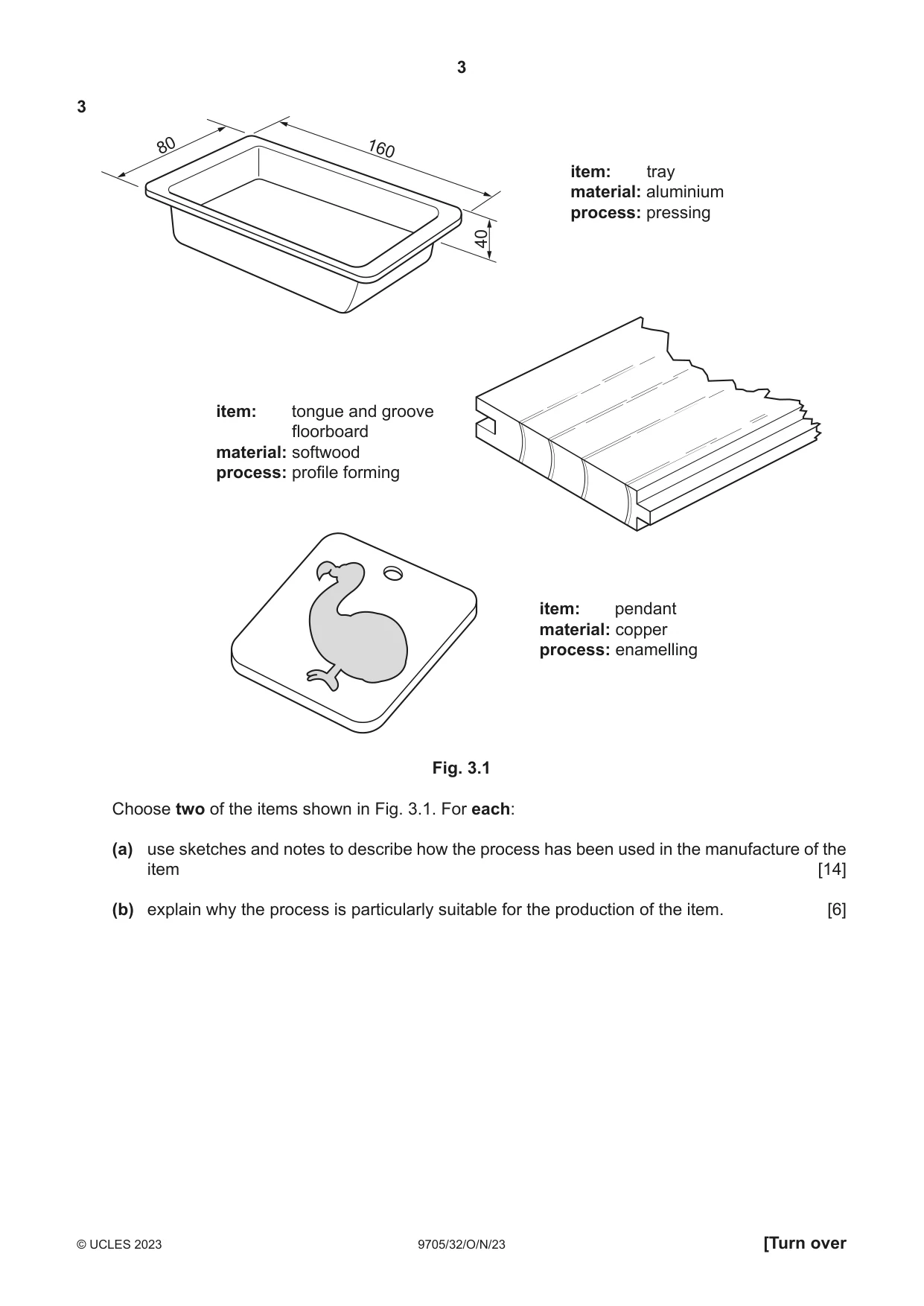 Cambridge A Level Design and Technology 9705 2023 Oct/Nov Paper 3 · Variant 2 question paper, page 3 of 12