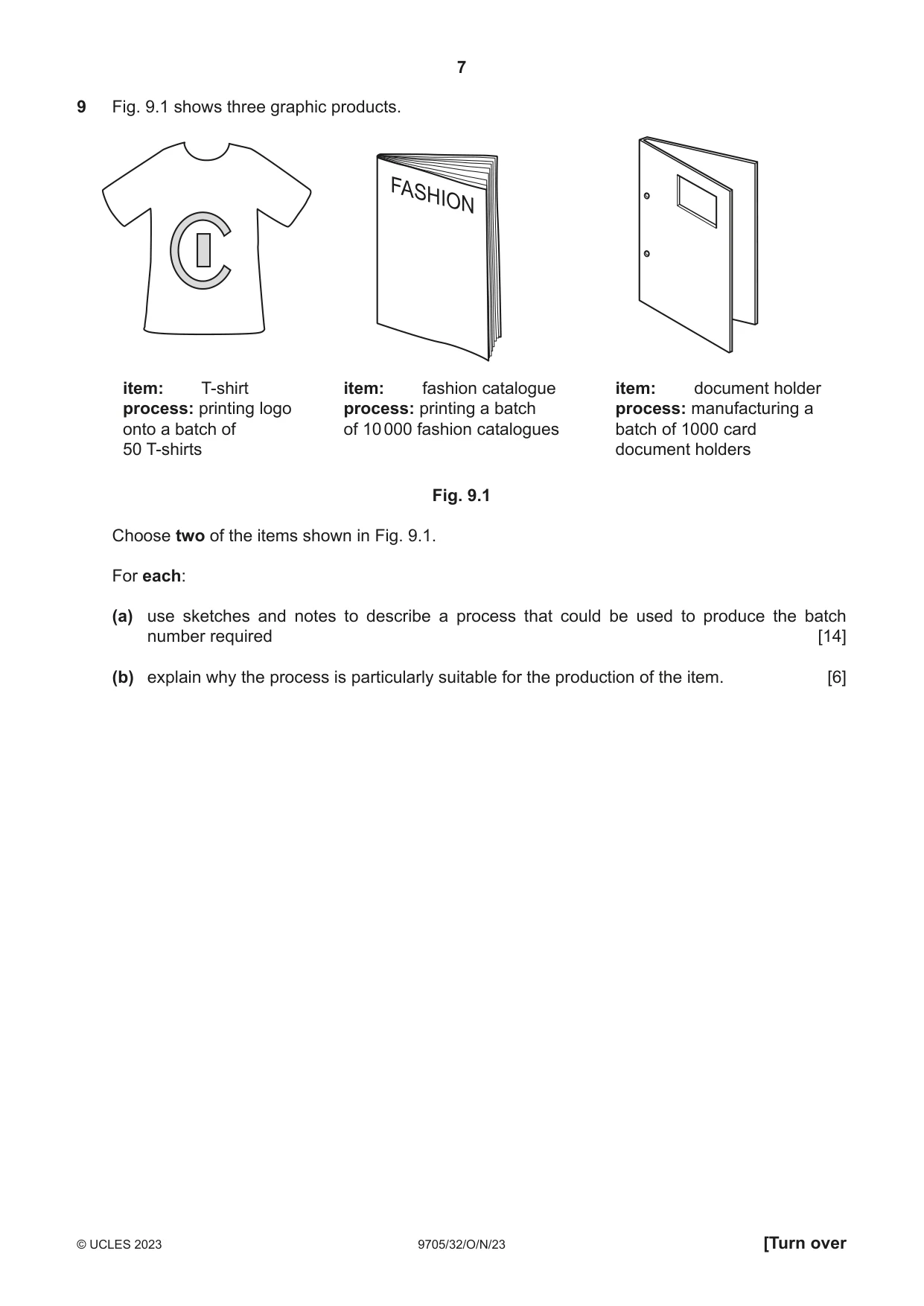 Cambridge A Level Design and Technology 9705 2023 Oct/Nov Paper 3 · Variant 2 question paper, page 7 of 12