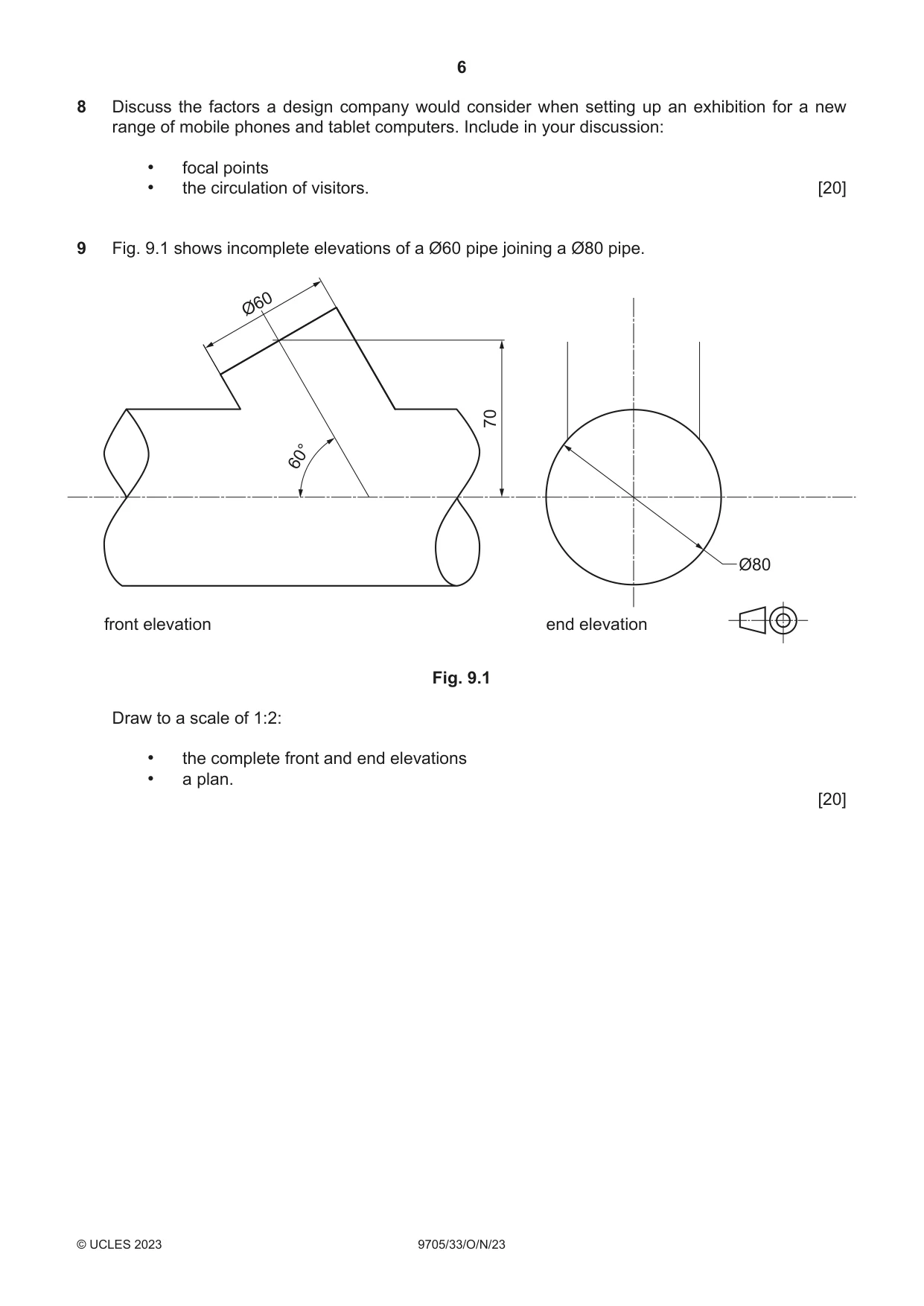 Cambridge A Level Design and Technology 9705 2023 Oct/Nov Paper 3 · Variant 3 question paper, page 6 of 12