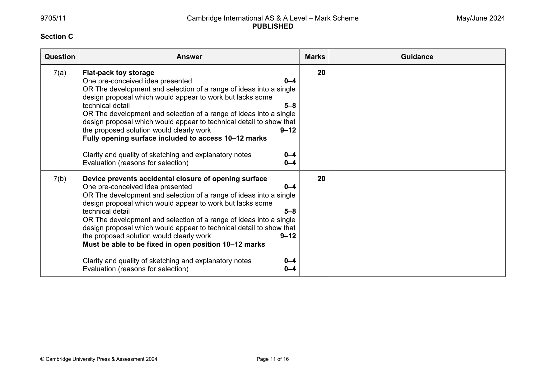 Mark scheme, page 11 of 16