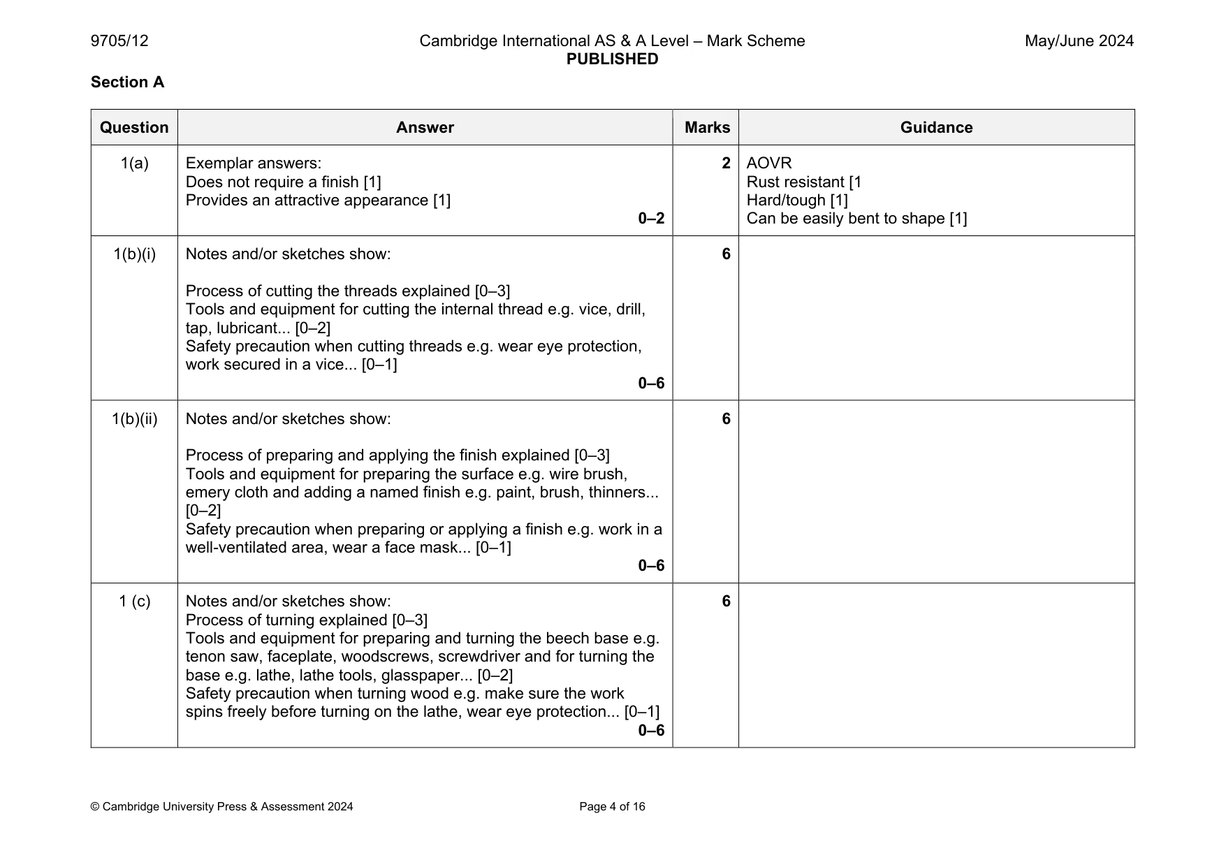 Mark scheme, page 4 of 16