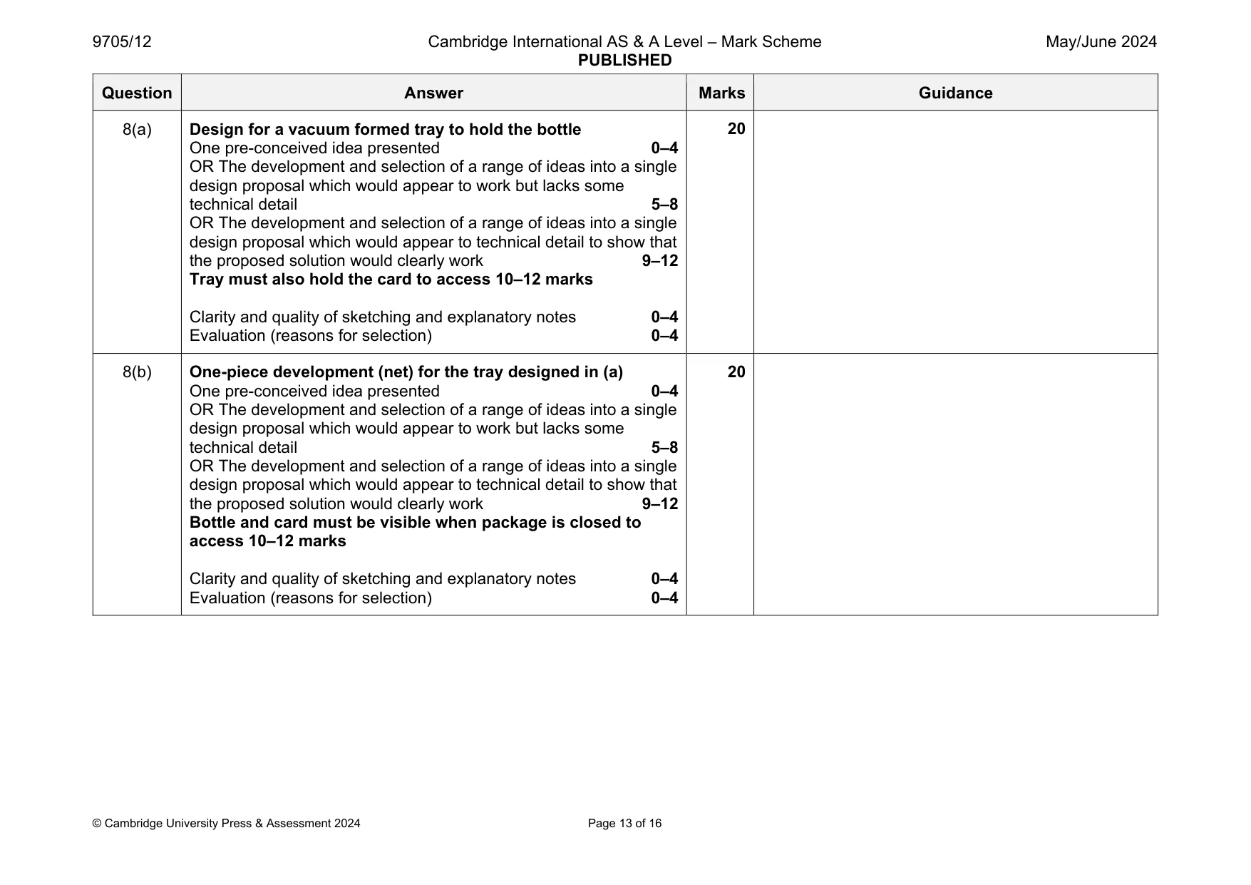 Mark scheme, page 13 of 16