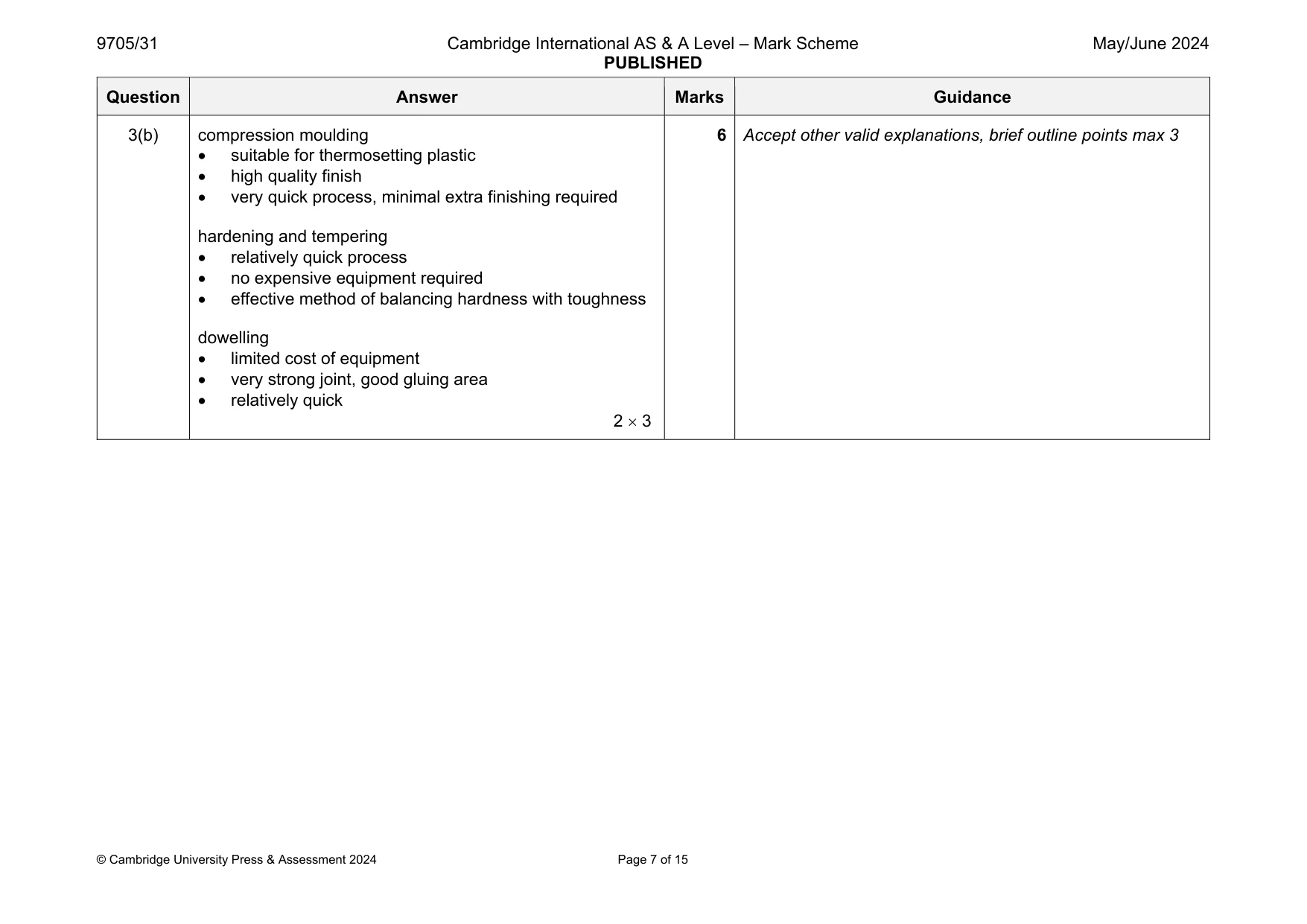 Mark scheme, page 7 of 15