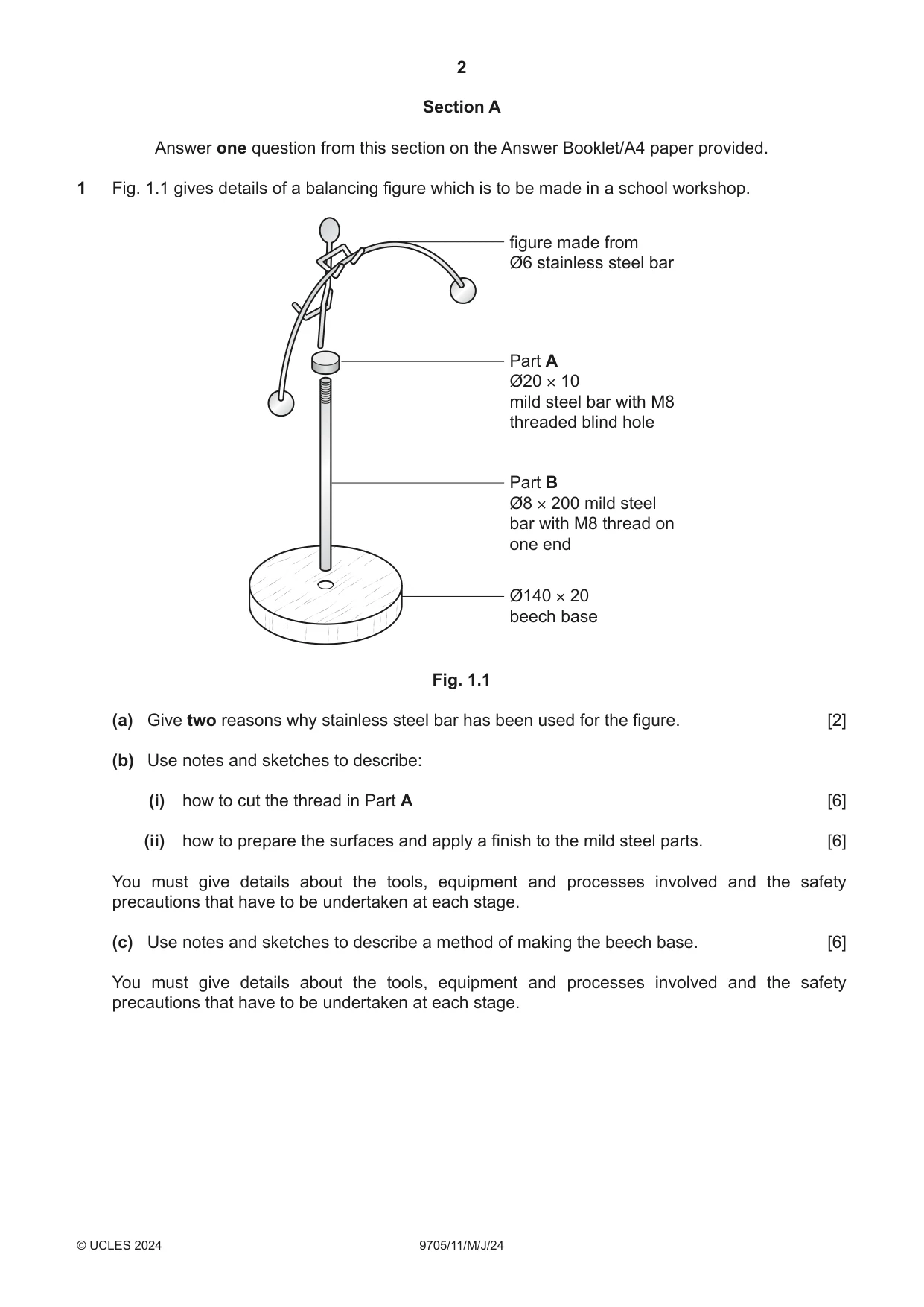Cambridge A Level Design and Technology 9705 2024 May/June Paper 1 · Variant 1 question paper, page 2 of 12