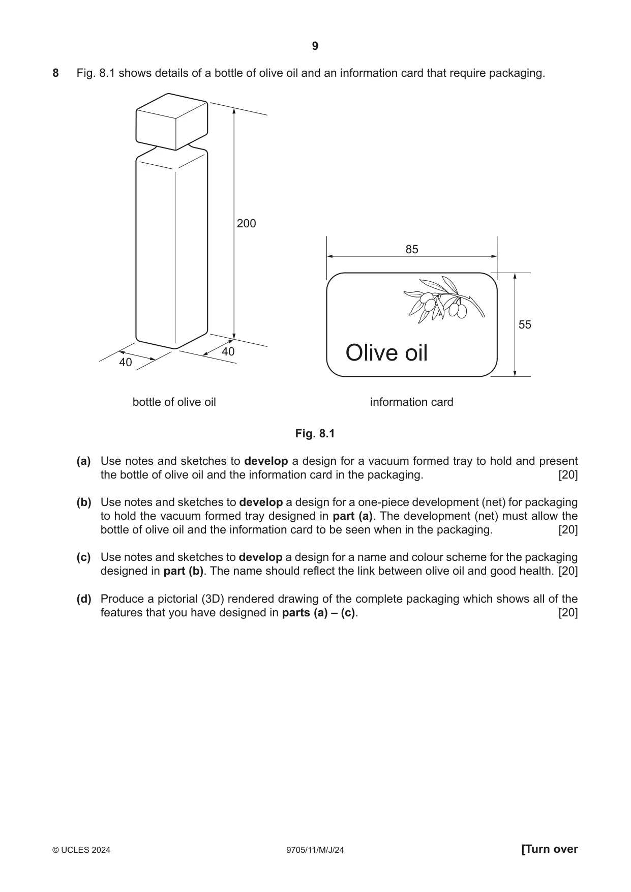 Cambridge A Level Design and Technology 9705 2024 May/June Paper 1 · Variant 1 question paper, page 9 of 12