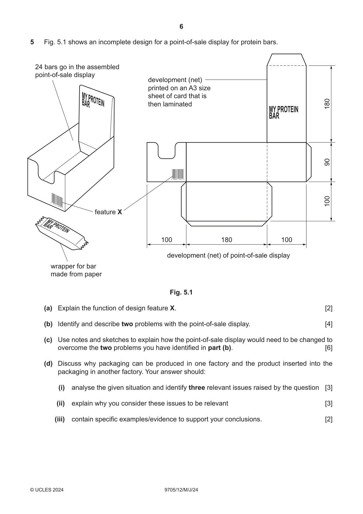 Cambridge A Level Design and Technology 9705 2024 May/June Paper 1 · Variant 2 question paper, page 6 of 12