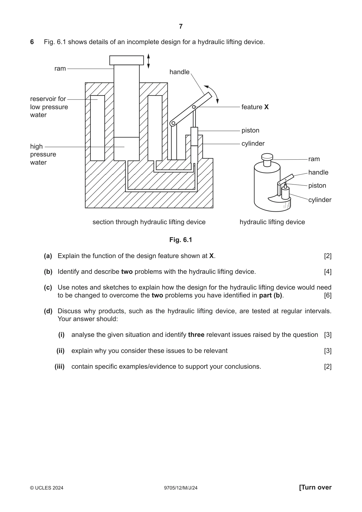 Cambridge A Level Design and Technology 9705 2024 May/June Paper 1 · Variant 2 question paper, page 7 of 12