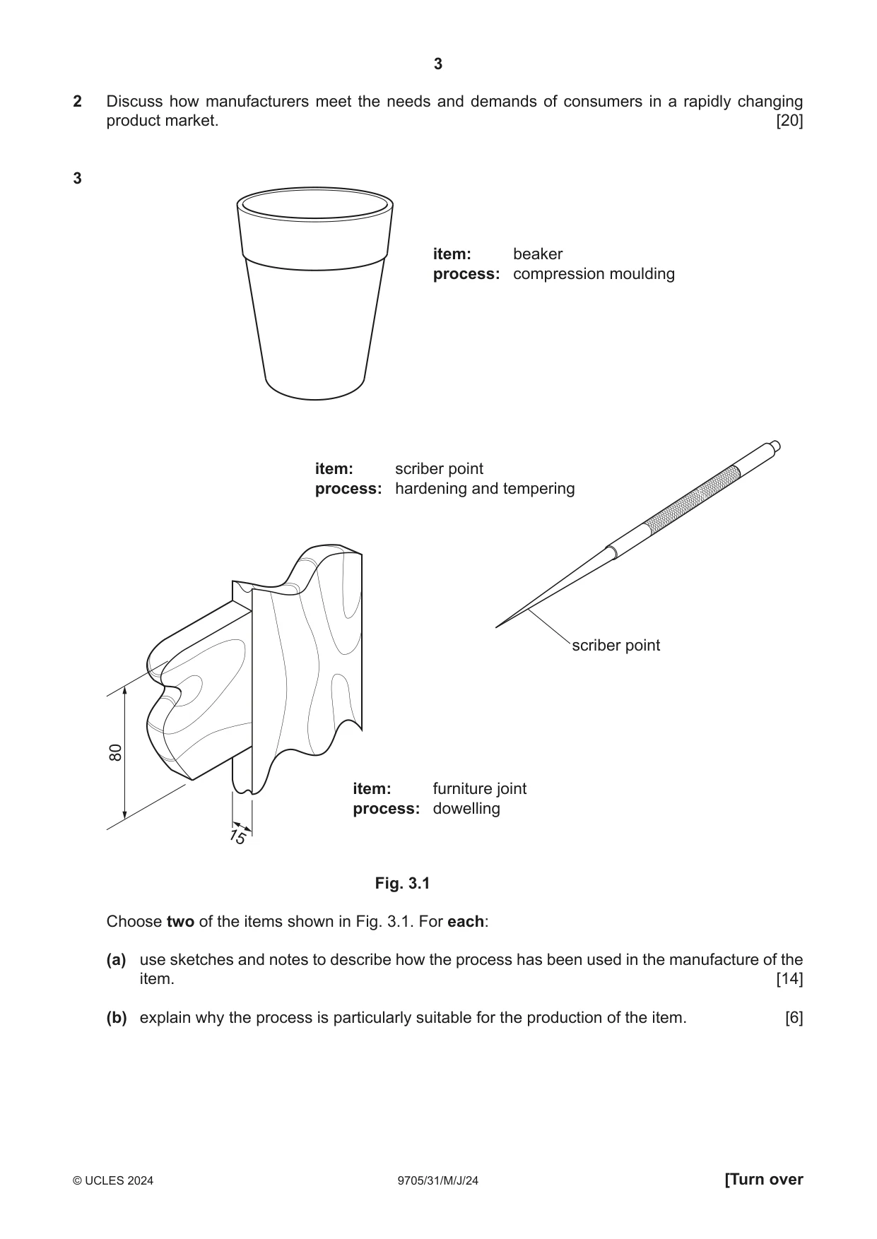 Cambridge A Level Design and Technology 9705 2024 May/June Paper 3 · Variant 1 question paper, page 3 of 12