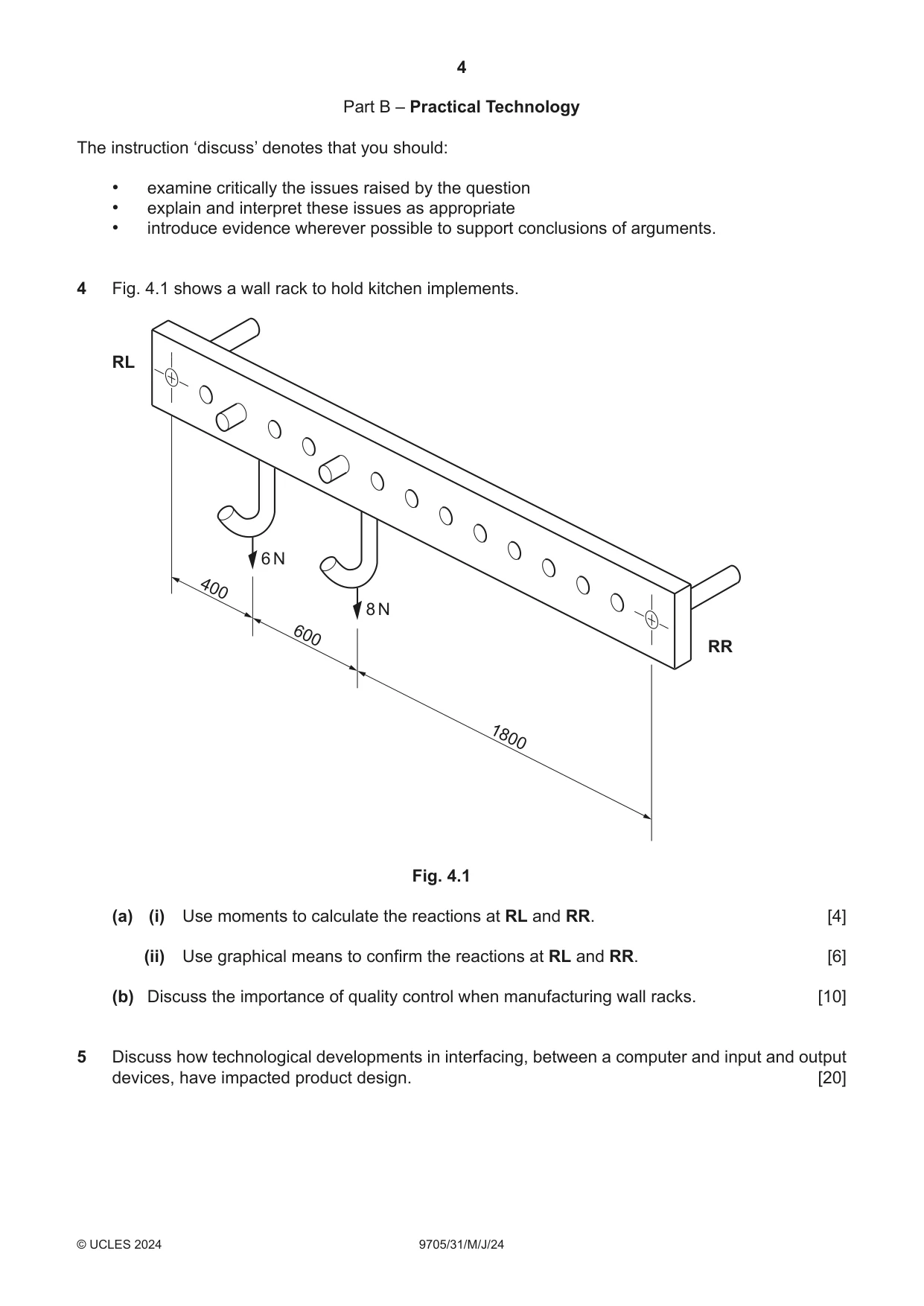 Cambridge A Level Design and Technology 9705 2024 May/June Paper 3 · Variant 1 question paper, page 4 of 12