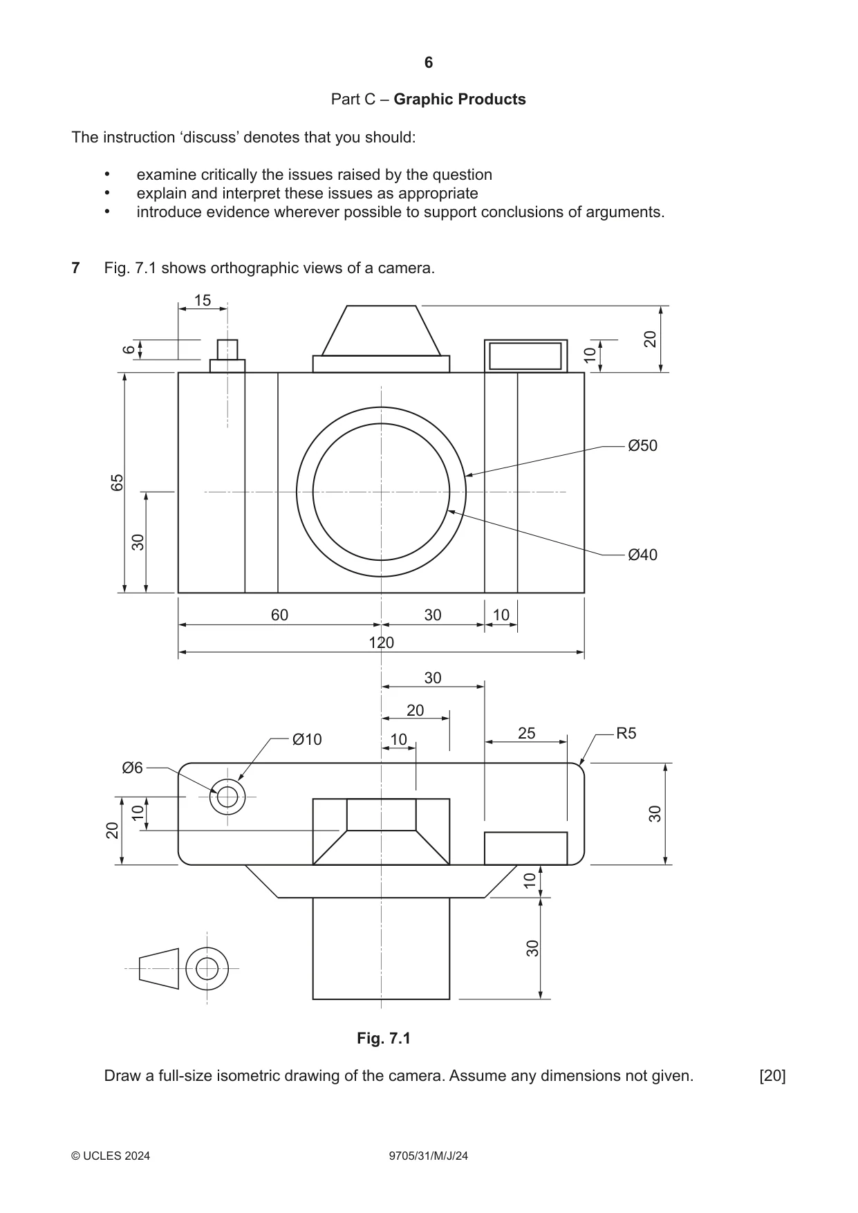 Cambridge A Level Design and Technology 9705 2024 May/June Paper 3 · Variant 1 question paper, page 6 of 12