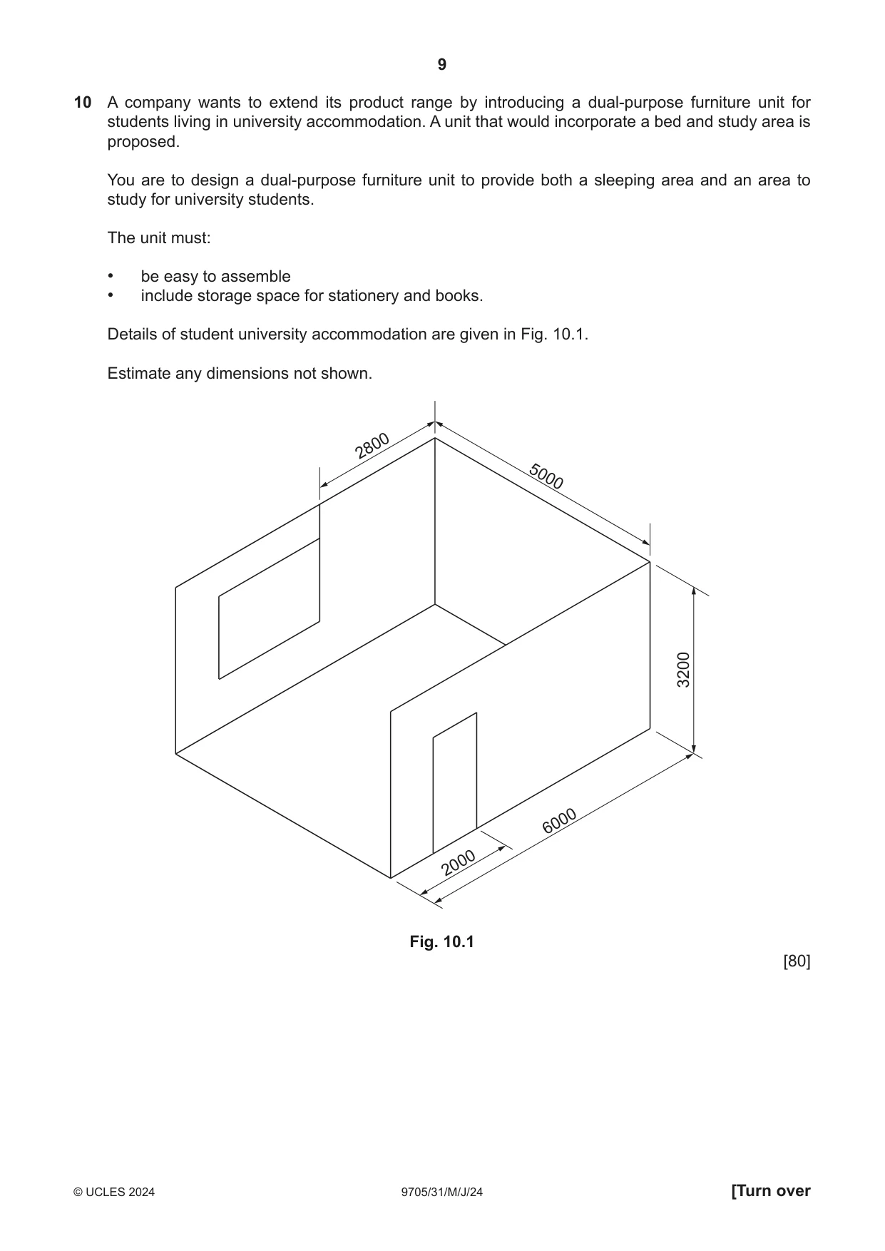 Cambridge A Level Design and Technology 9705 2024 May/June Paper 3 · Variant 1 question paper, page 9 of 12