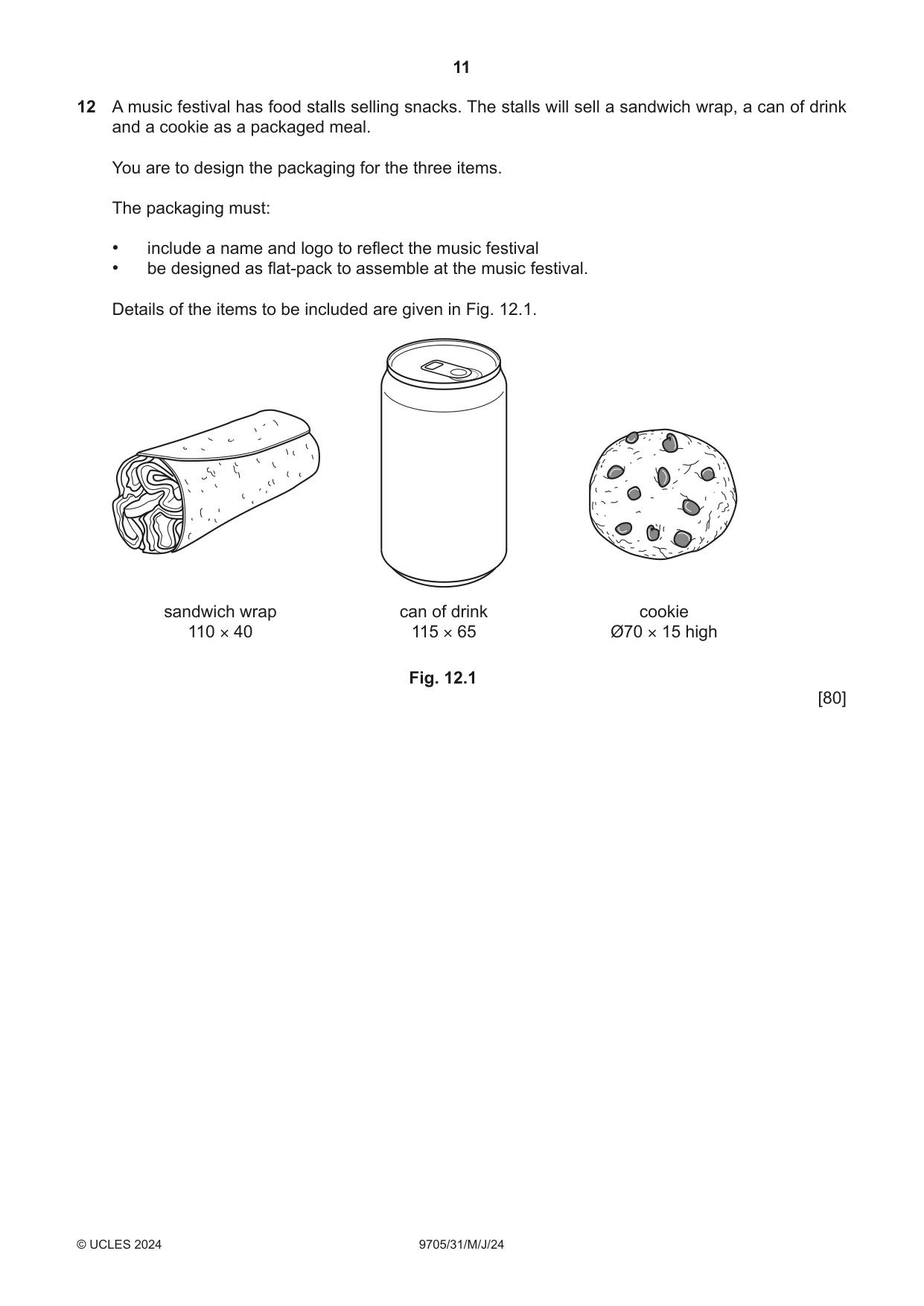 Cambridge A Level Design and Technology 9705 2024 May/June Paper 3 · Variant 1 question paper, page 11 of 12