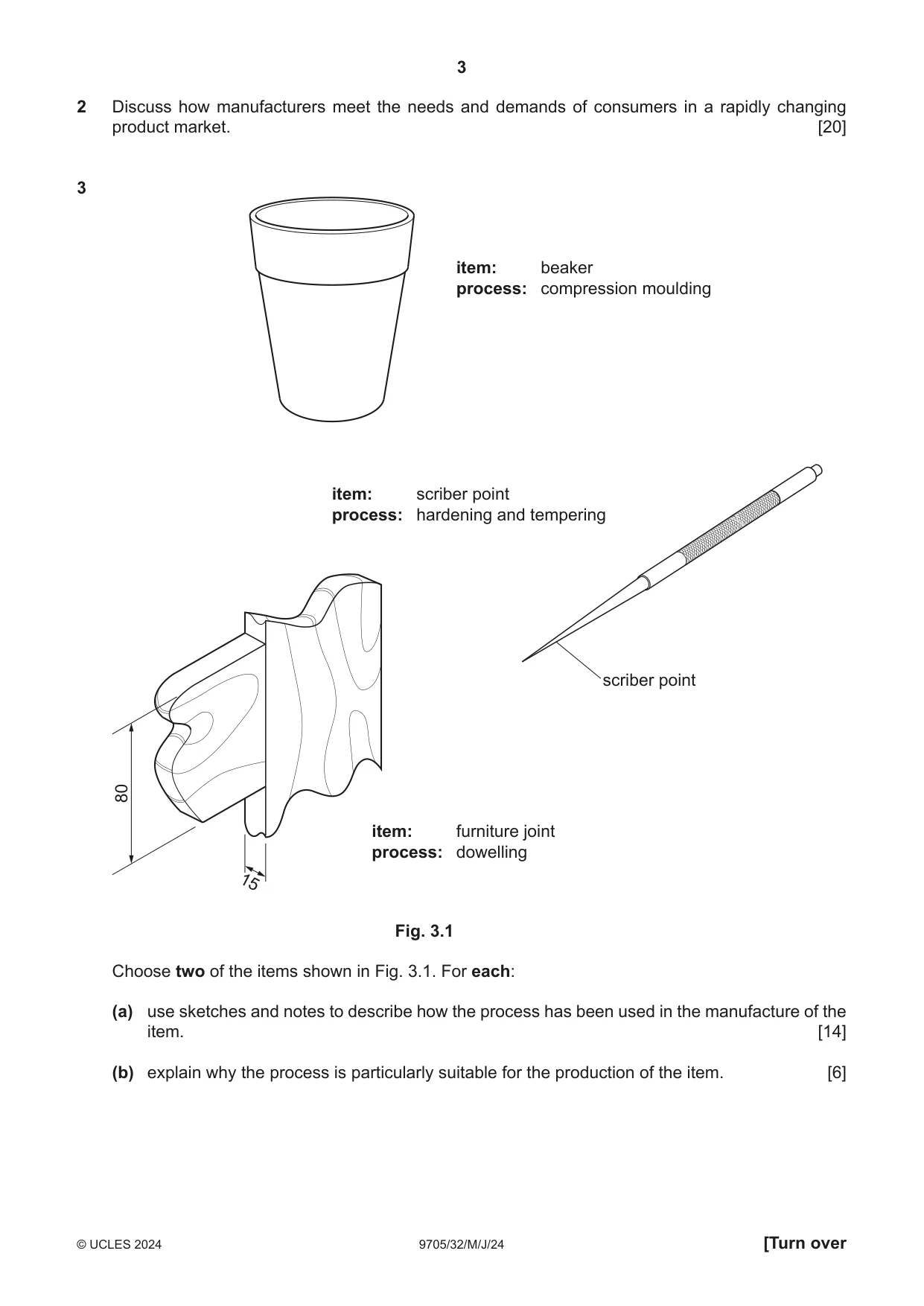 Cambridge A Level Design and Technology 9705 2024 May/June Paper 3 · Variant 2 question paper, page 3 of 12