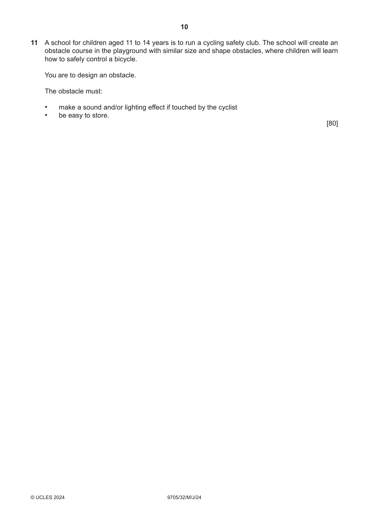 Cambridge A Level Design and Technology 9705 2024 May/June Paper 3 · Variant 2 question paper, page 10 of 12