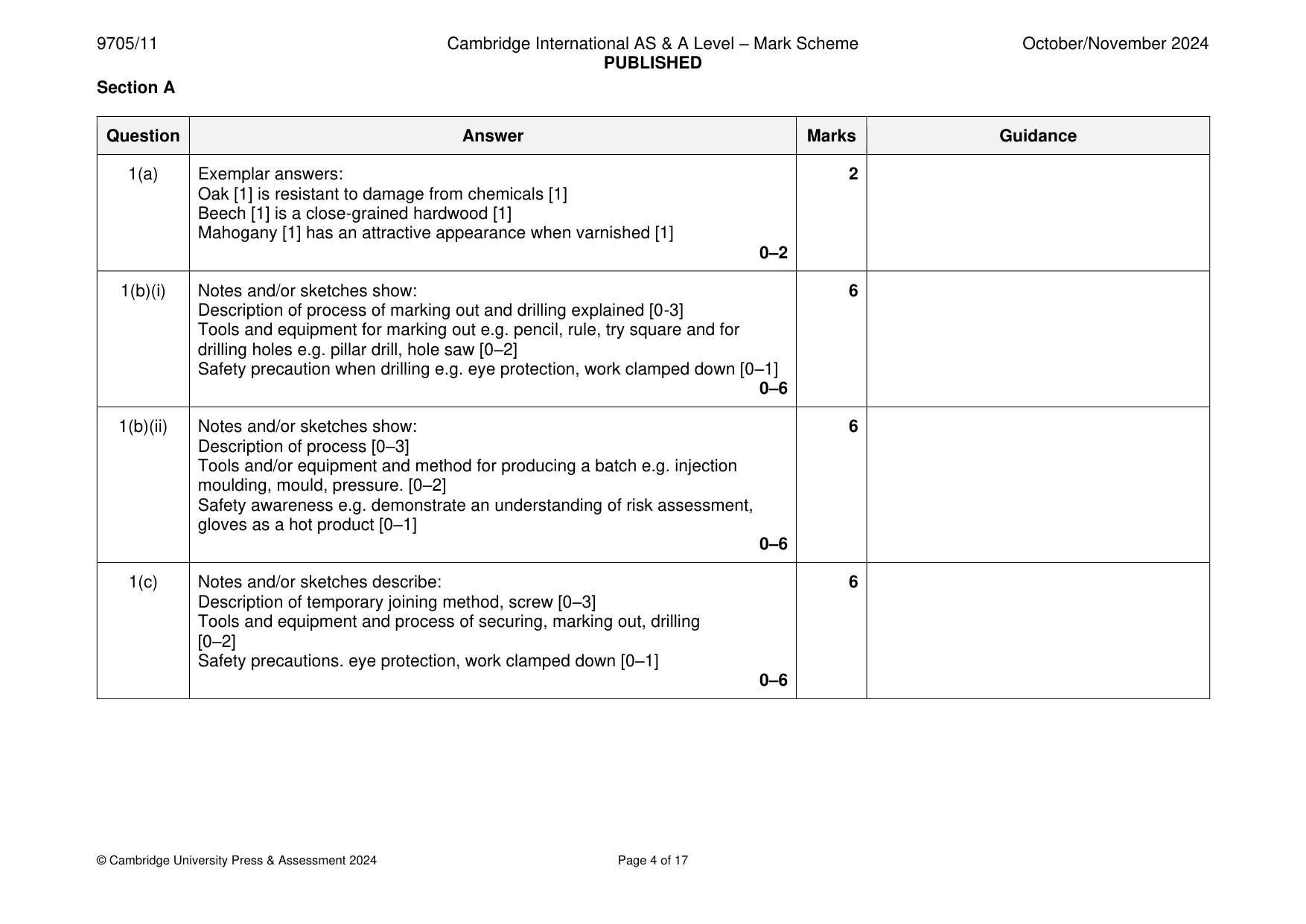 Mark scheme, page 4 of 17