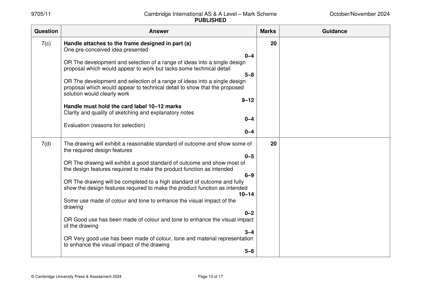 Mark scheme, page 13 of 17