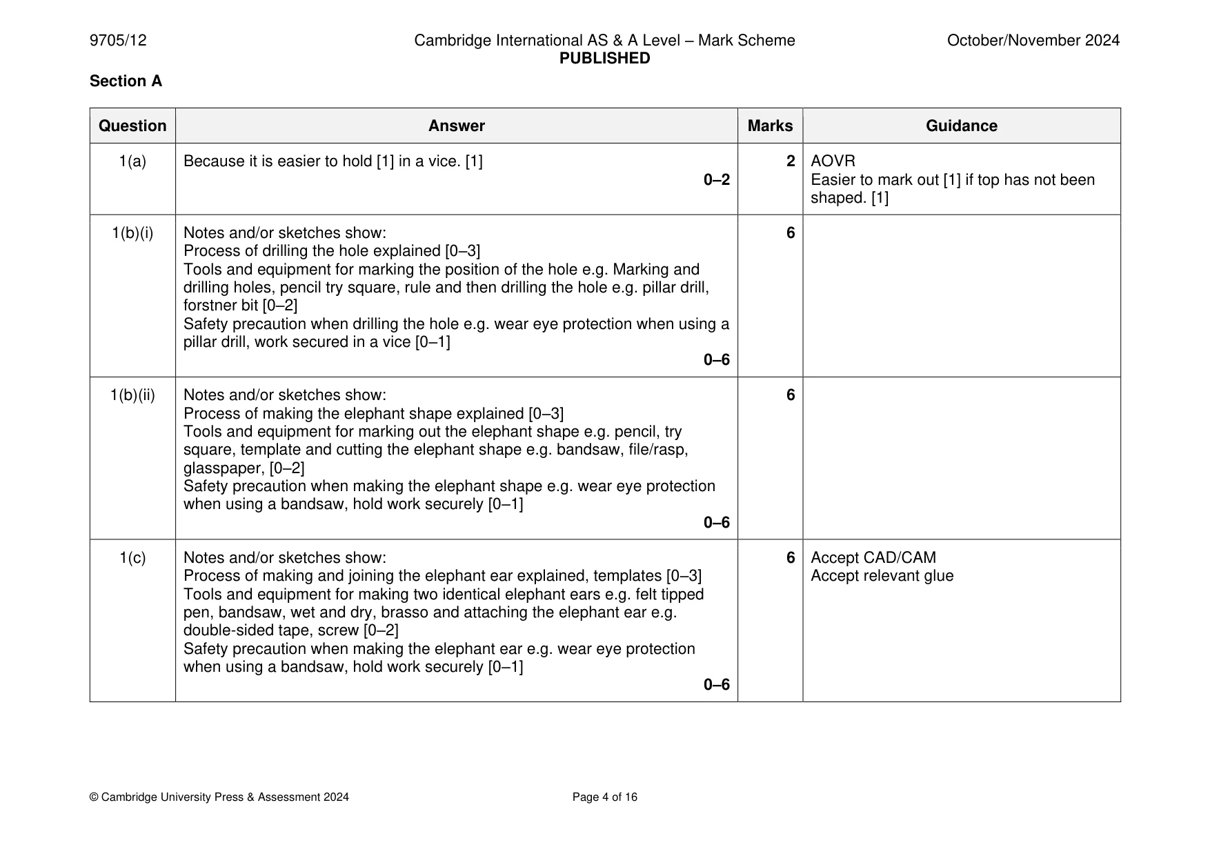 Mark scheme, page 4 of 16