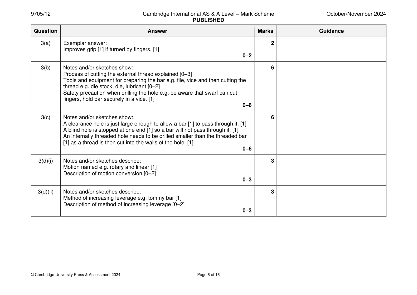Mark scheme, page 6 of 16