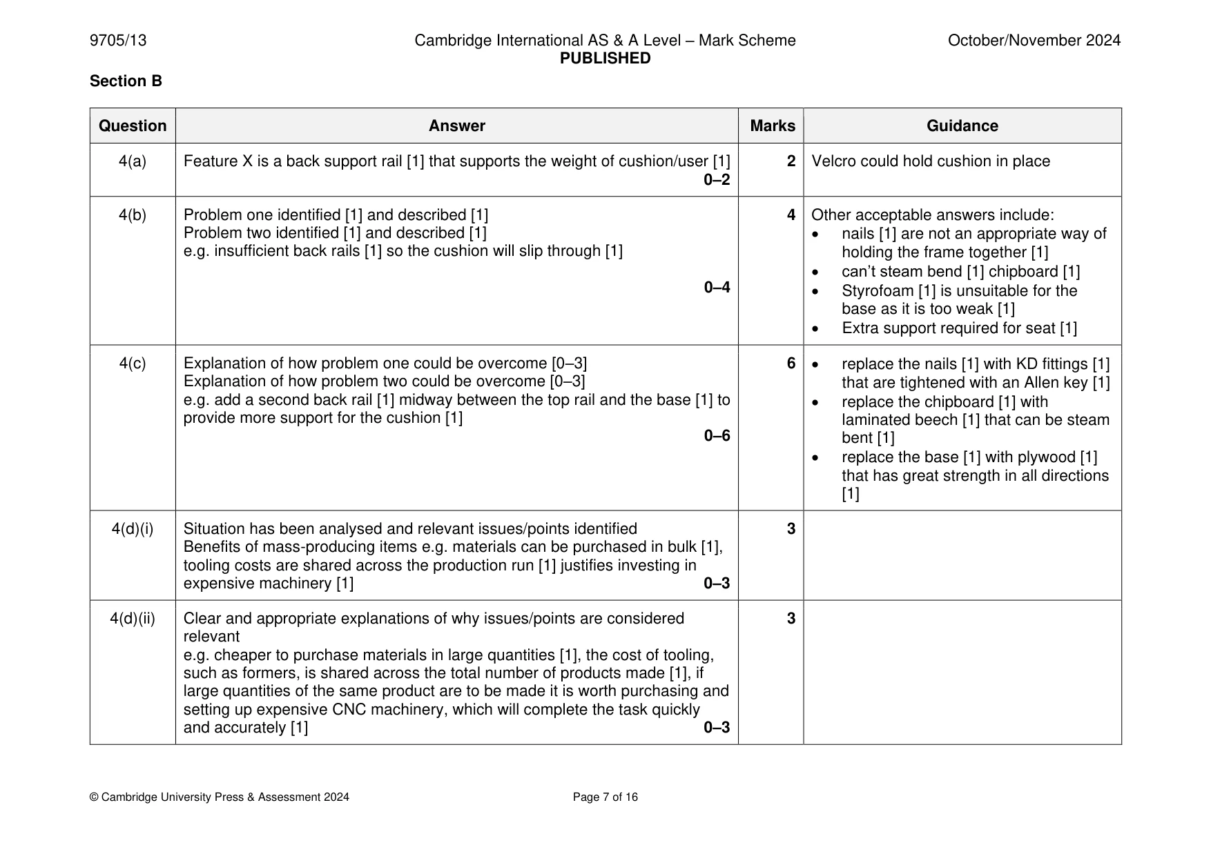 Mark scheme, page 7 of 16