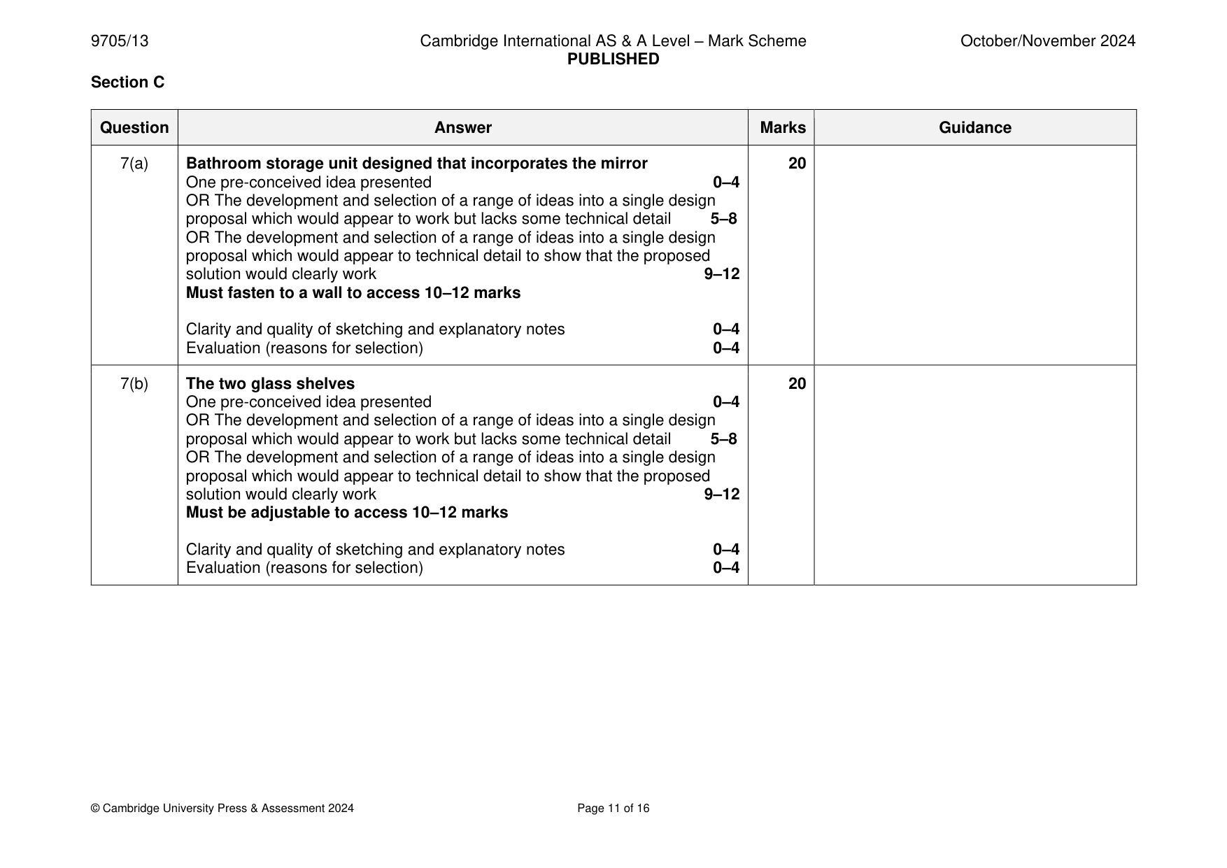 Mark scheme, page 11 of 16