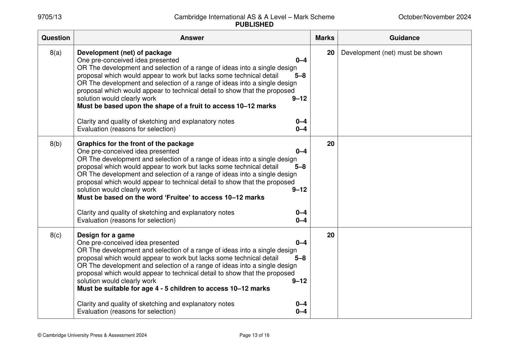 Mark scheme, page 13 of 16