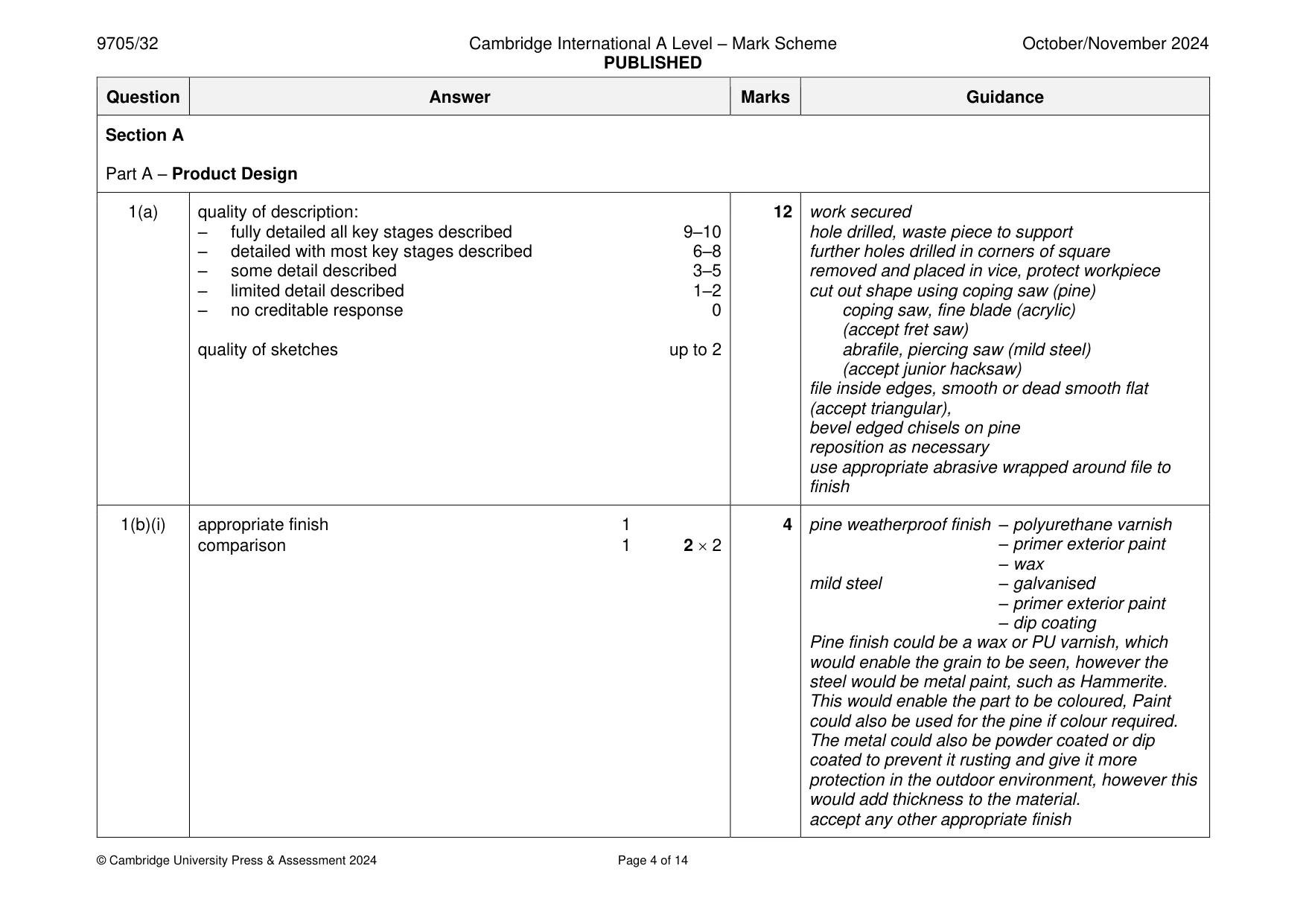 Mark scheme, page 4 of 14