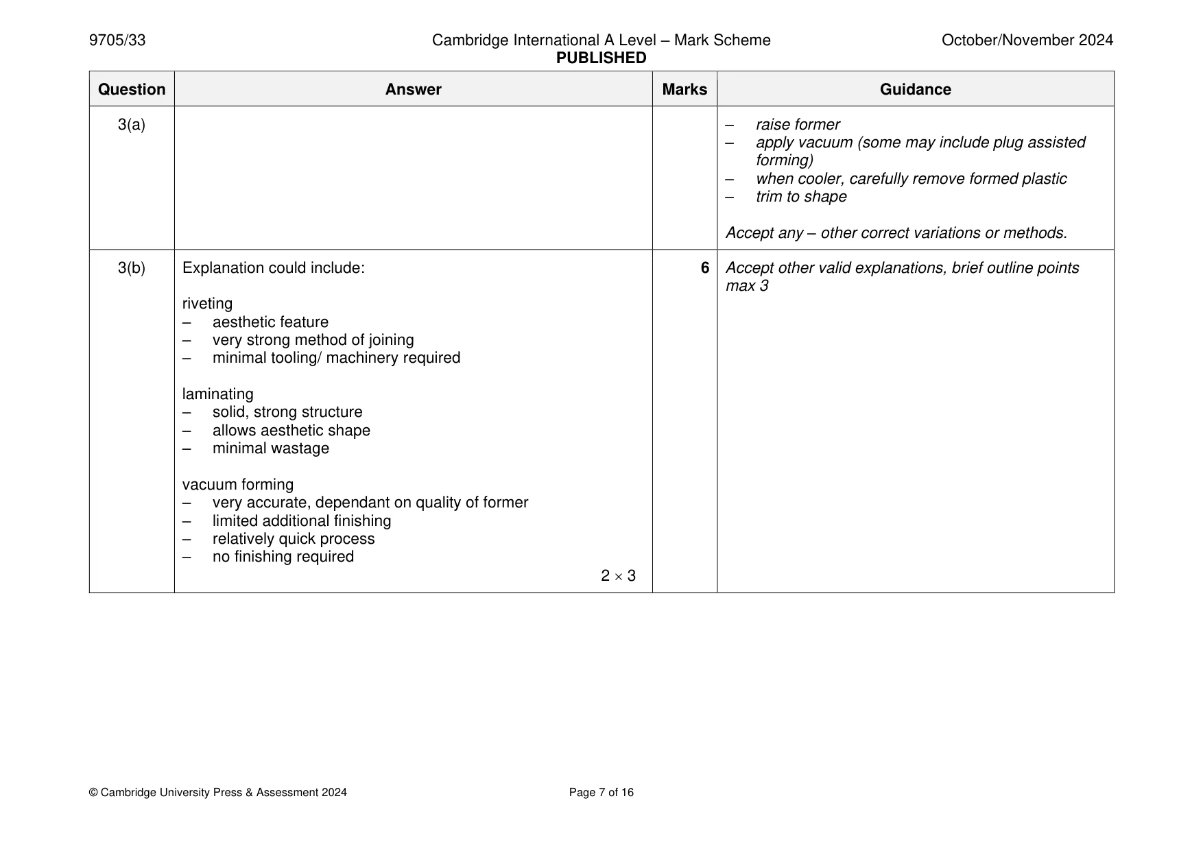 Mark scheme, page 7 of 16