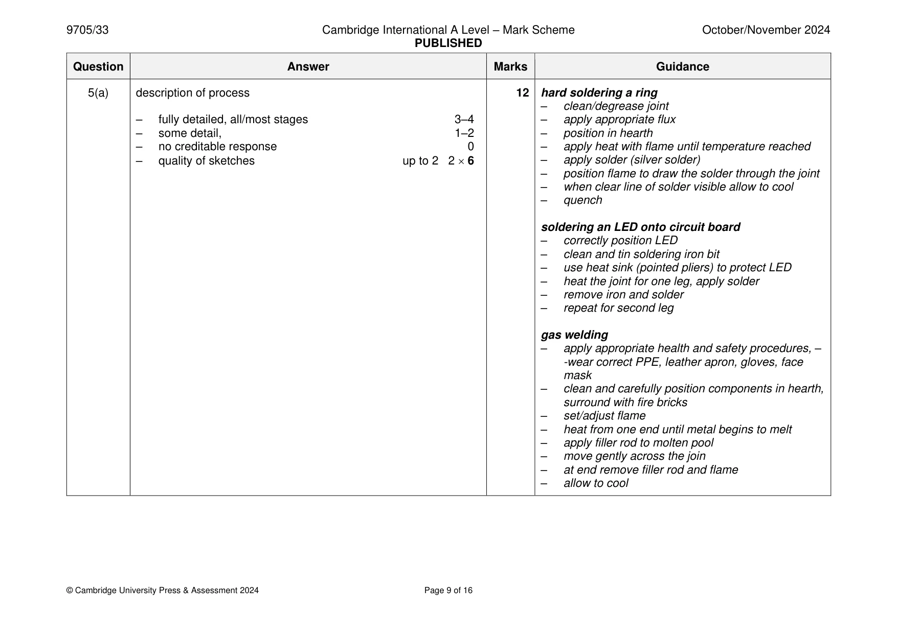 Mark scheme, page 9 of 16