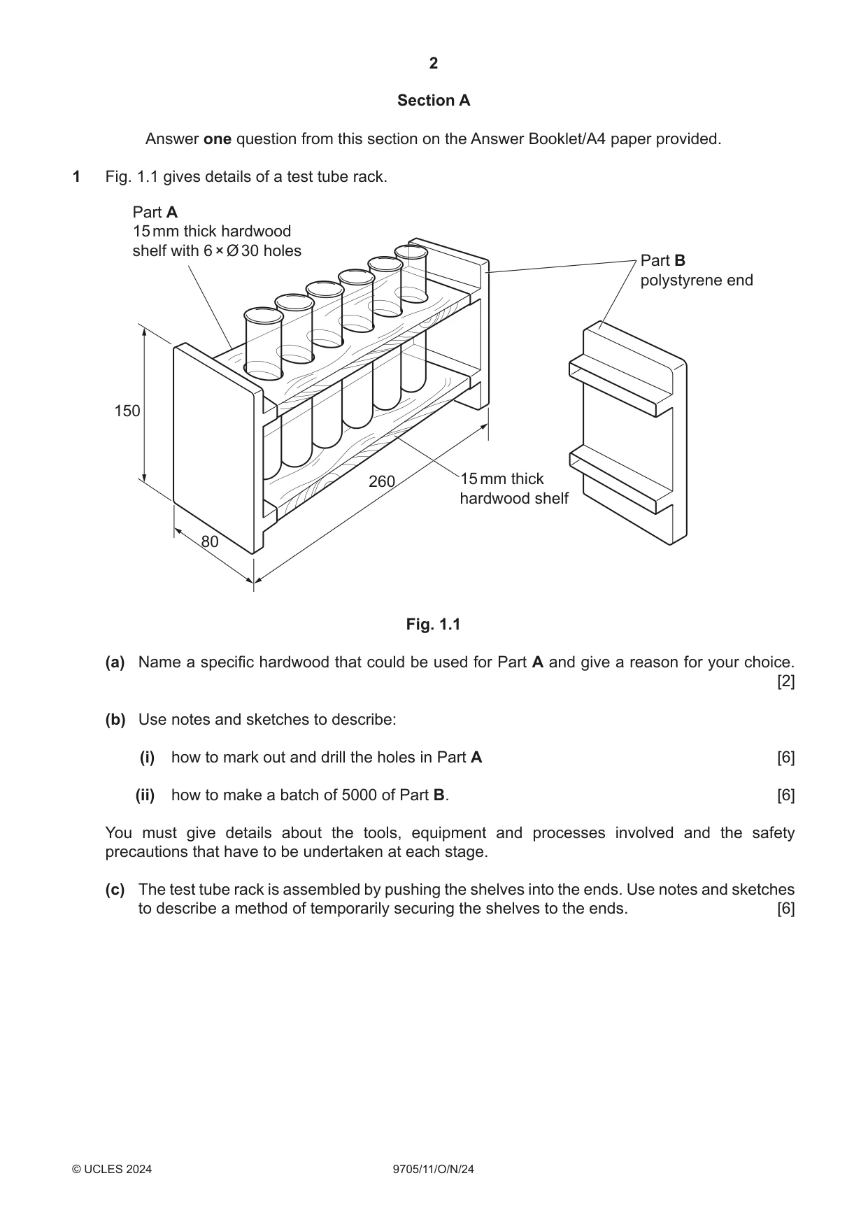 Cambridge A Level Design and Technology 9705 2024 Oct/Nov Paper 1 · Variant 1 question paper, page 2 of 12