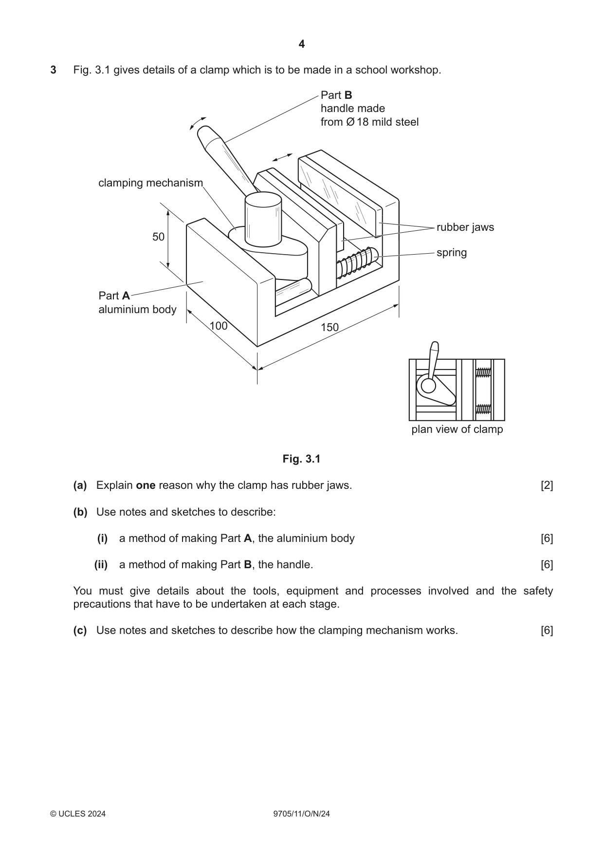 Cambridge A Level Design and Technology 9705 2024 Oct/Nov Paper 1 · Variant 1 question paper, page 4 of 12