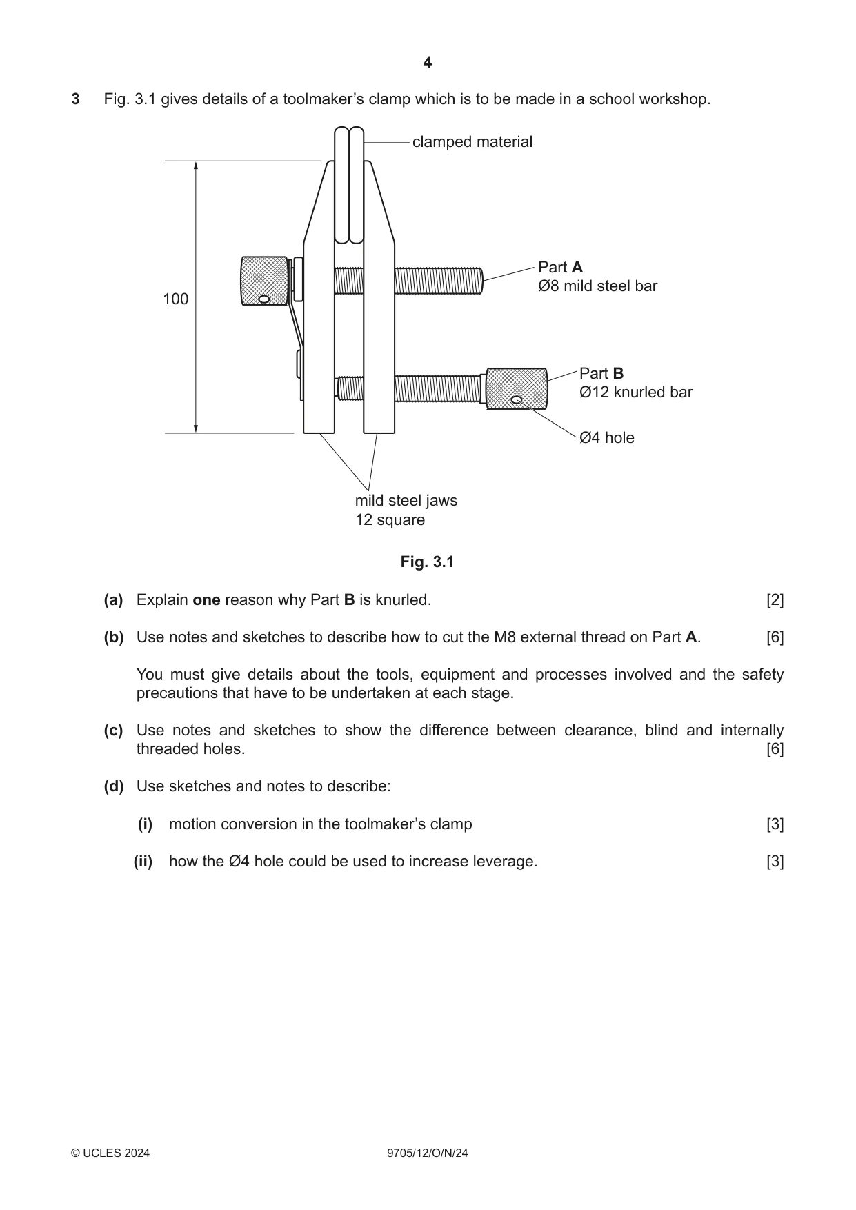 Cambridge A Level Design and Technology 9705 2024 Oct/Nov Paper 1 · Variant 2 question paper, page 4 of 12