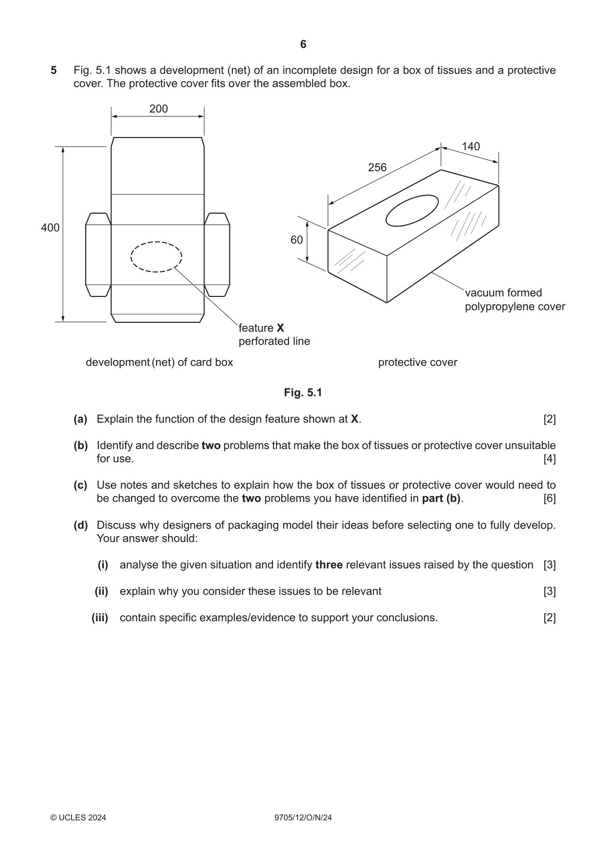 Cambridge A Level Design and Technology 9705 2024 Oct/Nov Paper 1 · Variant 2 question paper, page 6 of 12