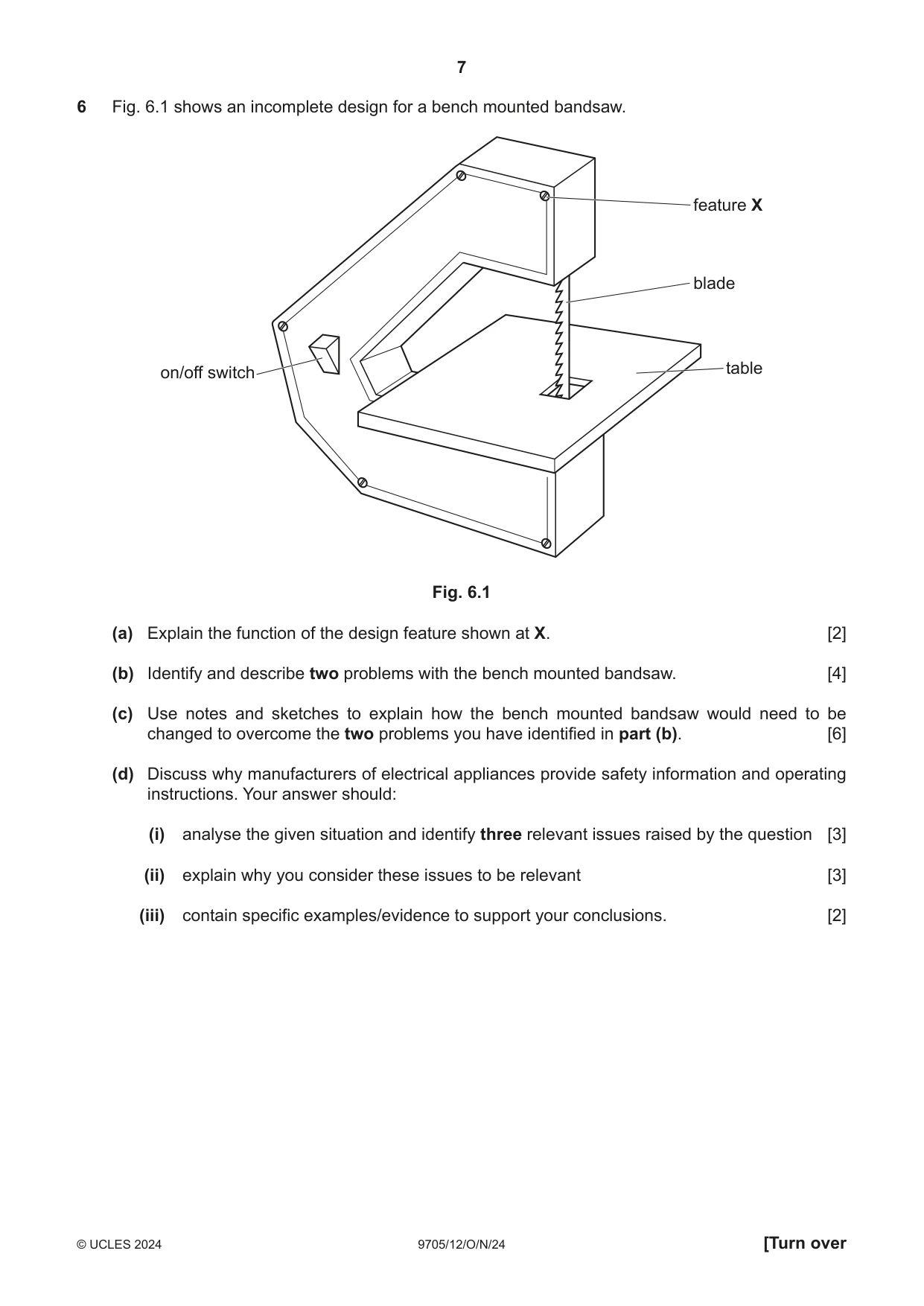 Cambridge A Level Design and Technology 9705 2024 Oct/Nov Paper 1 · Variant 2 question paper, page 7 of 12