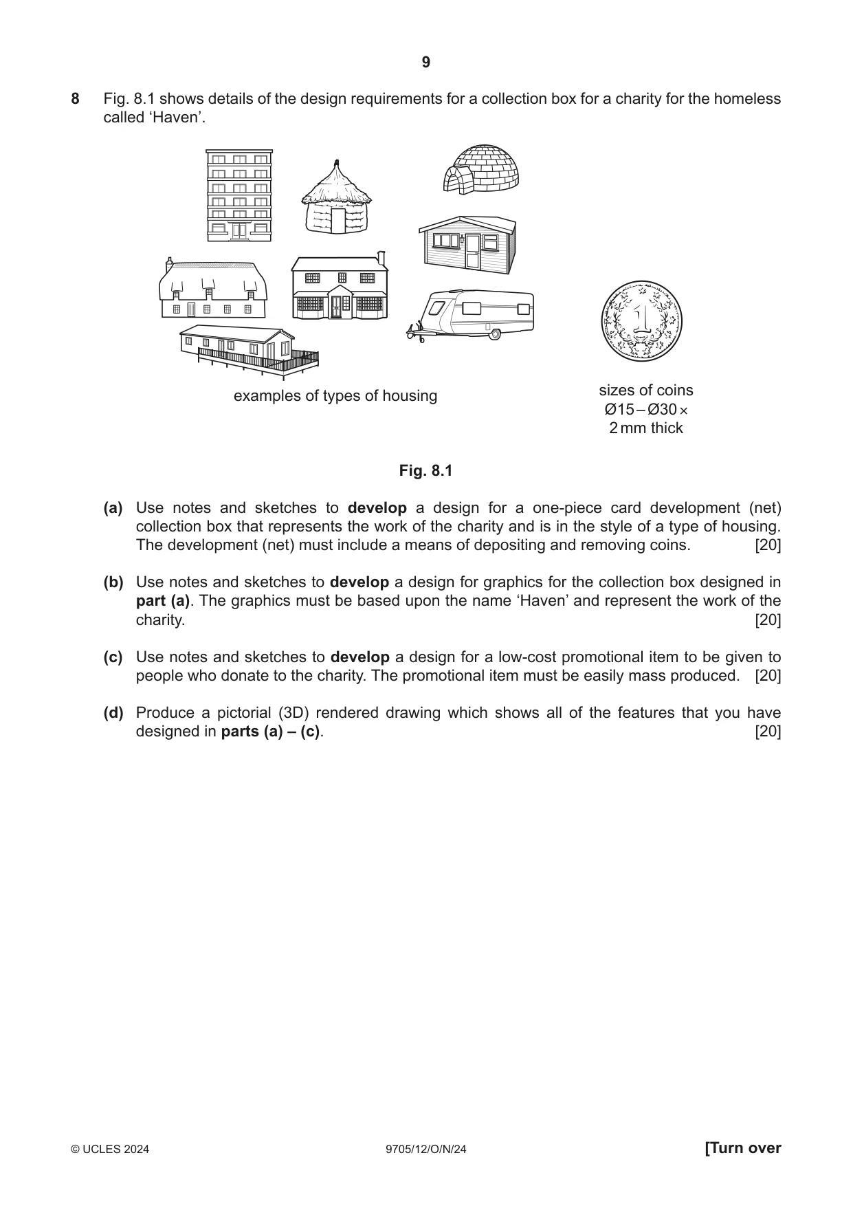 Cambridge A Level Design and Technology 9705 2024 Oct/Nov Paper 1 · Variant 2 question paper, page 9 of 12