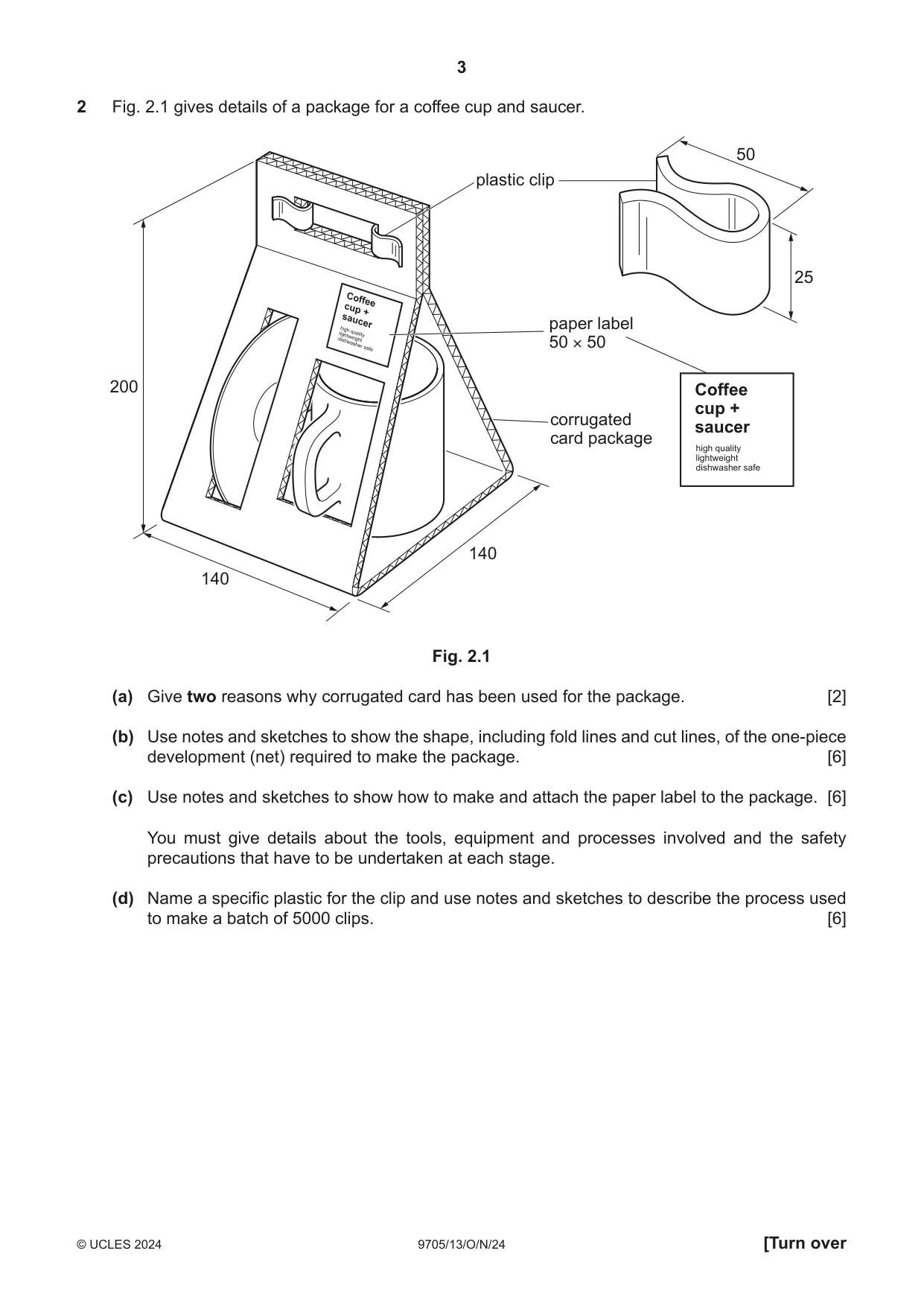 Cambridge A Level Design and Technology 9705 2024 Oct/Nov Paper 1 · Variant 3 question paper, page 3 of 12