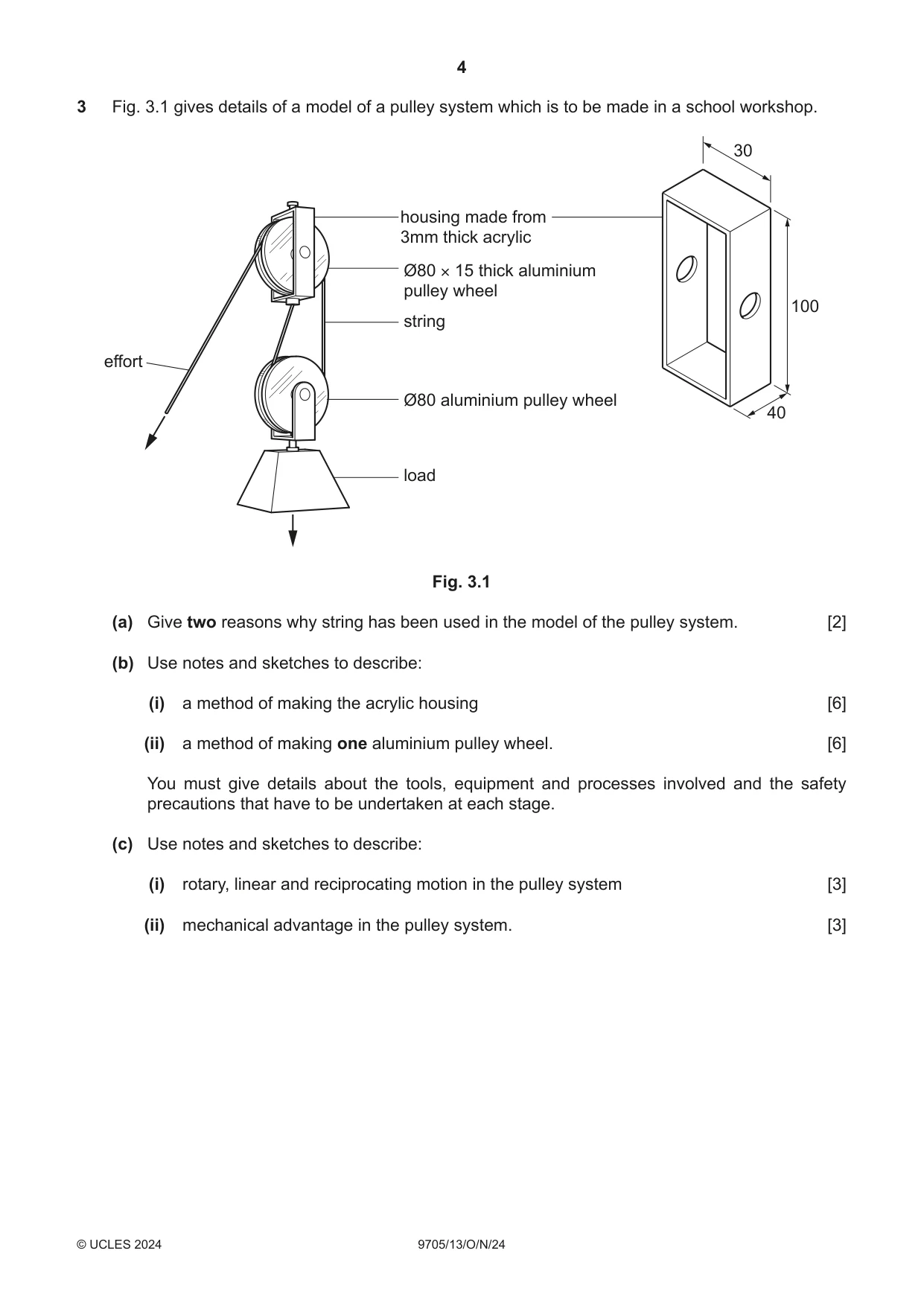 Cambridge A Level Design and Technology 9705 2024 Oct/Nov Paper 1 · Variant 3 question paper, page 4 of 12