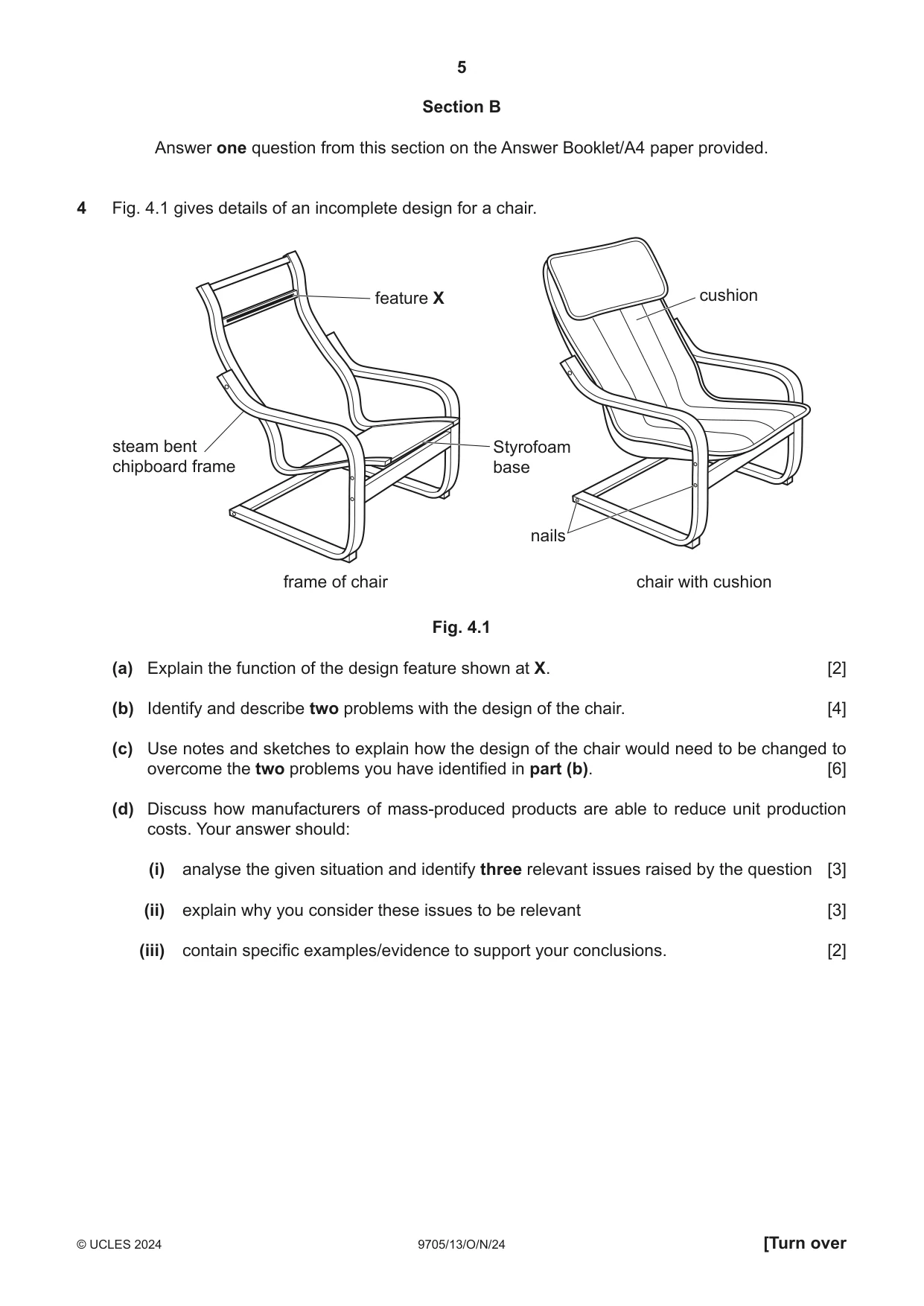 Cambridge A Level Design and Technology 9705 2024 Oct/Nov Paper 1 · Variant 3 question paper, page 5 of 12