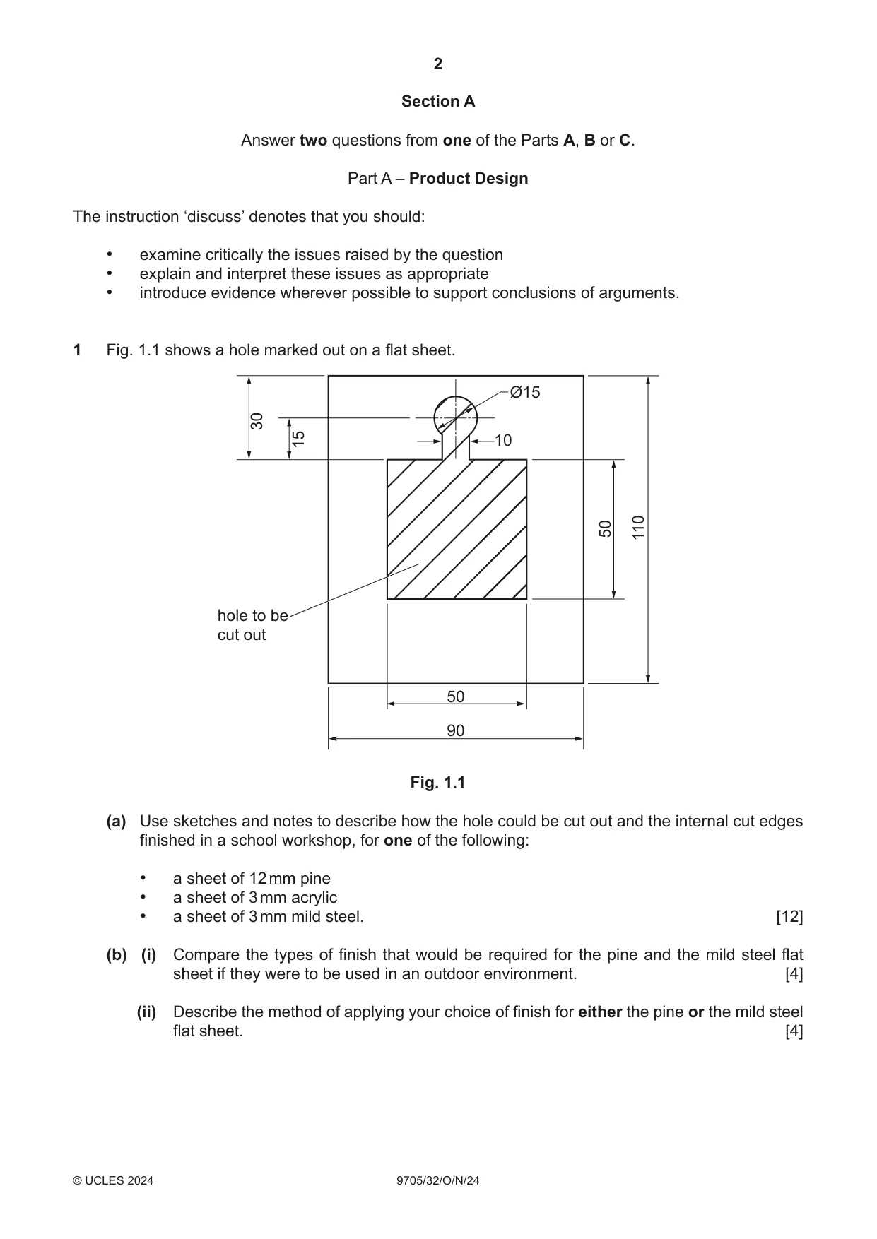 Cambridge A Level Design and Technology 9705 2024 Oct/Nov Paper 3 · Variant 2 question paper, page 2 of 12