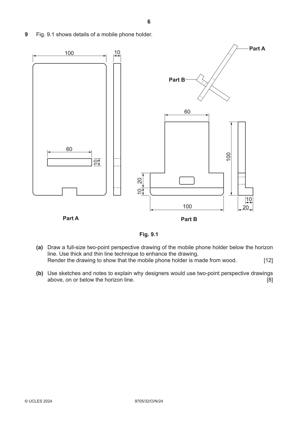 Cambridge A Level Design and Technology 9705 2024 Oct/Nov Paper 3 · Variant 2 question paper, page 6 of 12