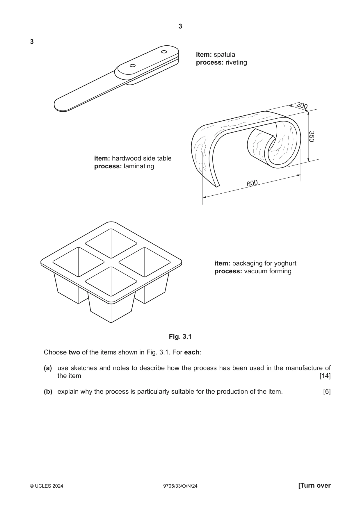 Cambridge A Level Design and Technology 9705 2024 Oct/Nov Paper 3 · Variant 3 question paper, page 3 of 12