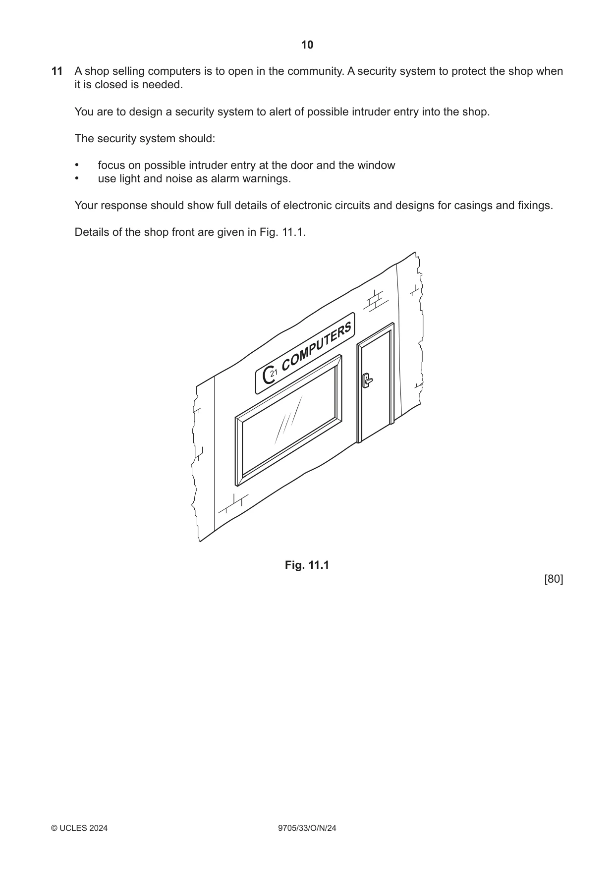 Cambridge A Level Design and Technology 9705 2024 Oct/Nov Paper 3 · Variant 3 question paper, page 10 of 12