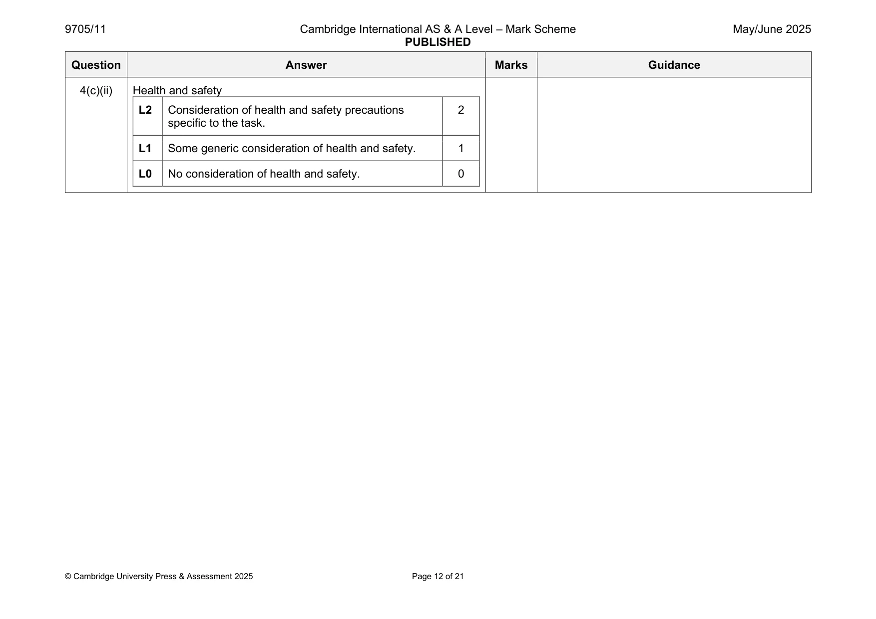 Mark scheme, page 12 of 21