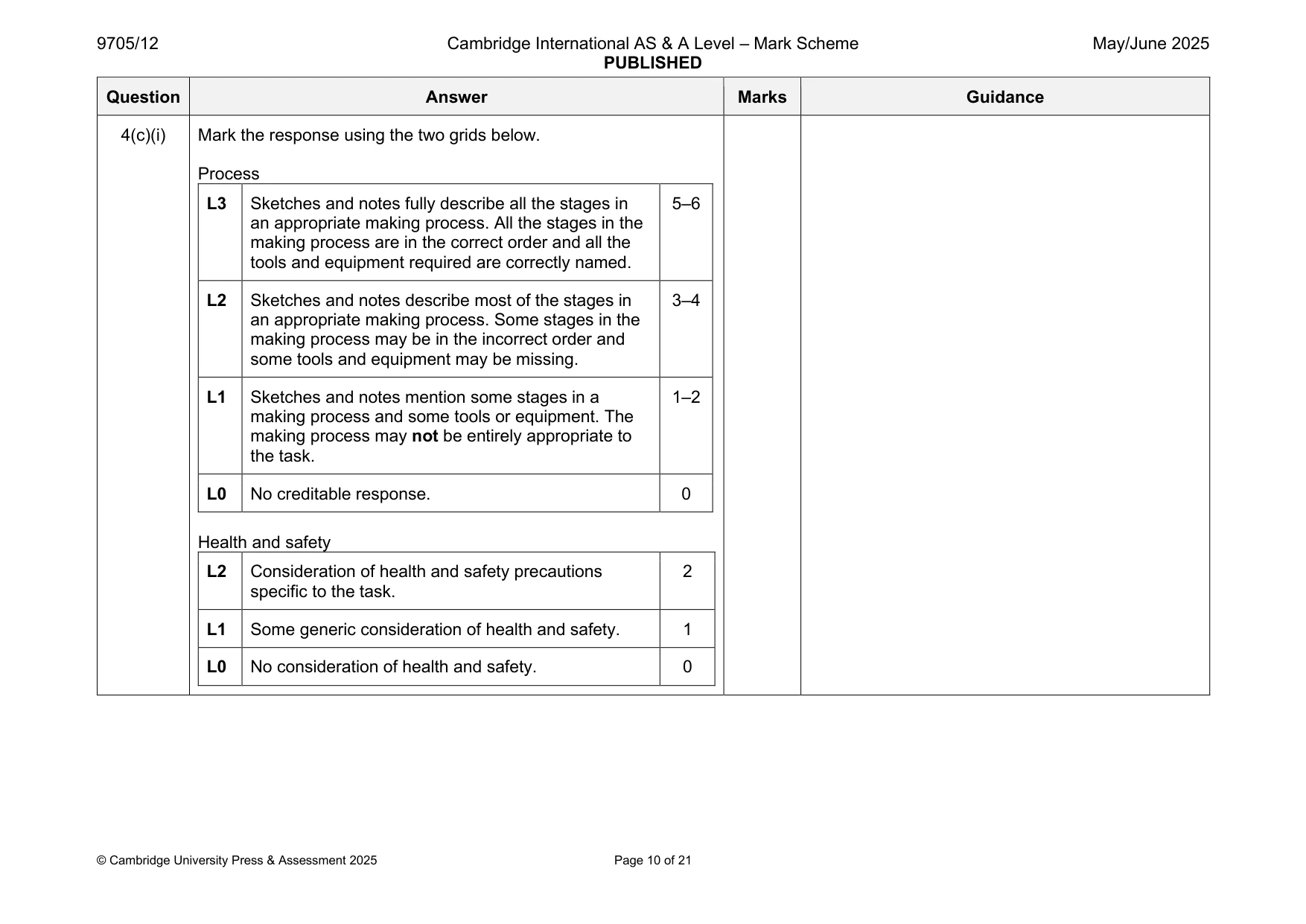 Mark scheme, page 10 of 21