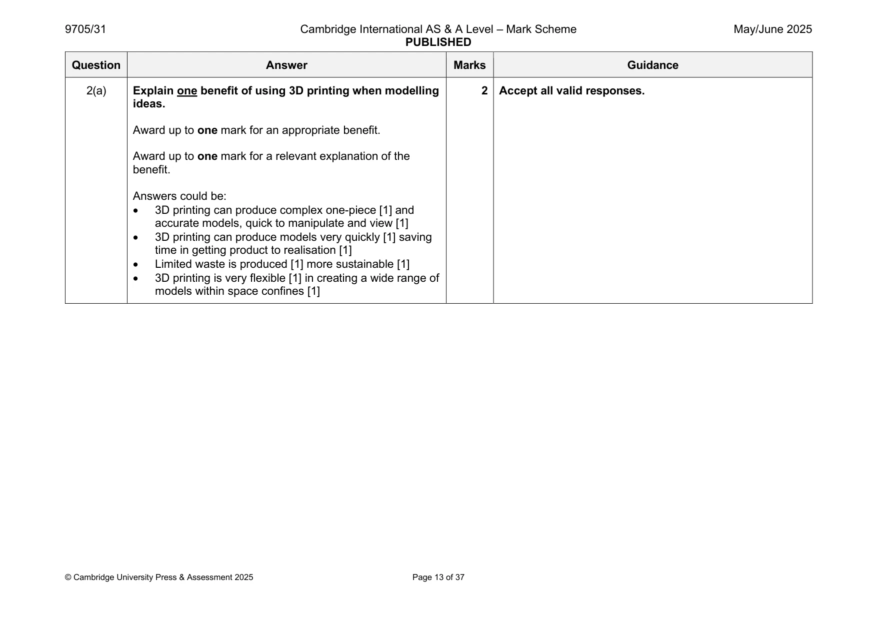 Mark scheme, page 13 of 37