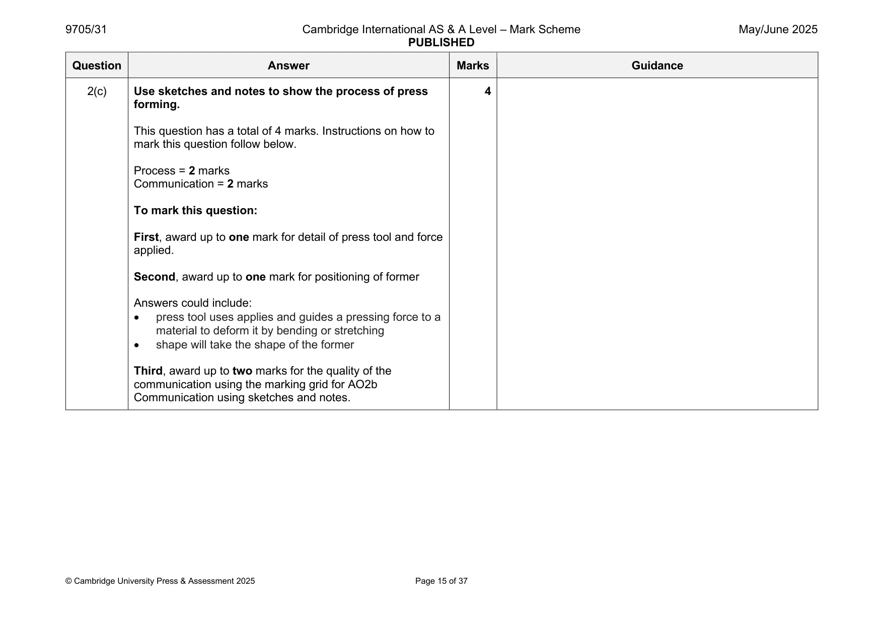 Mark scheme, page 15 of 37